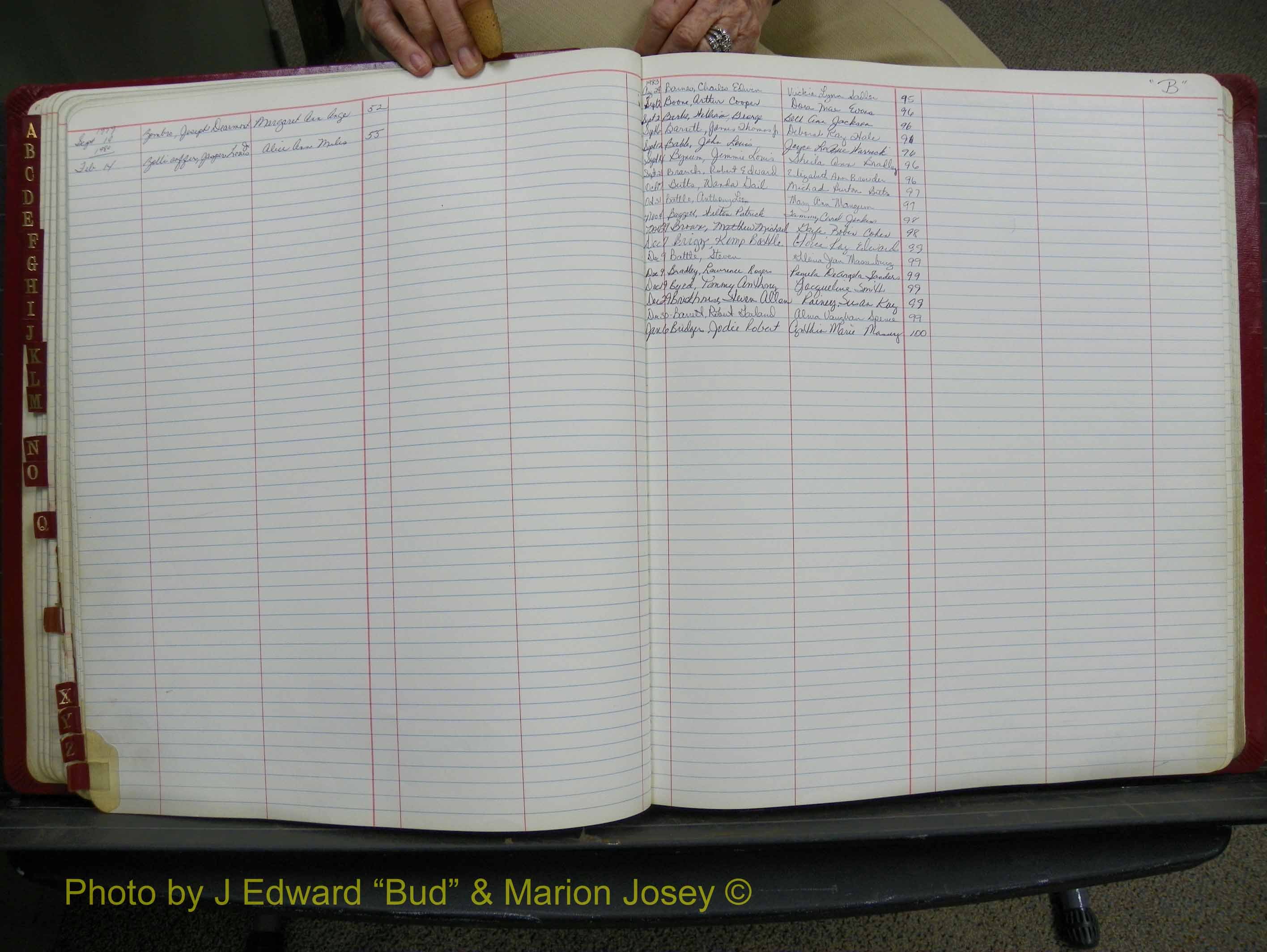Halifax Marriage Book 18, 1975-1983 Index Z2 & B2.JPG