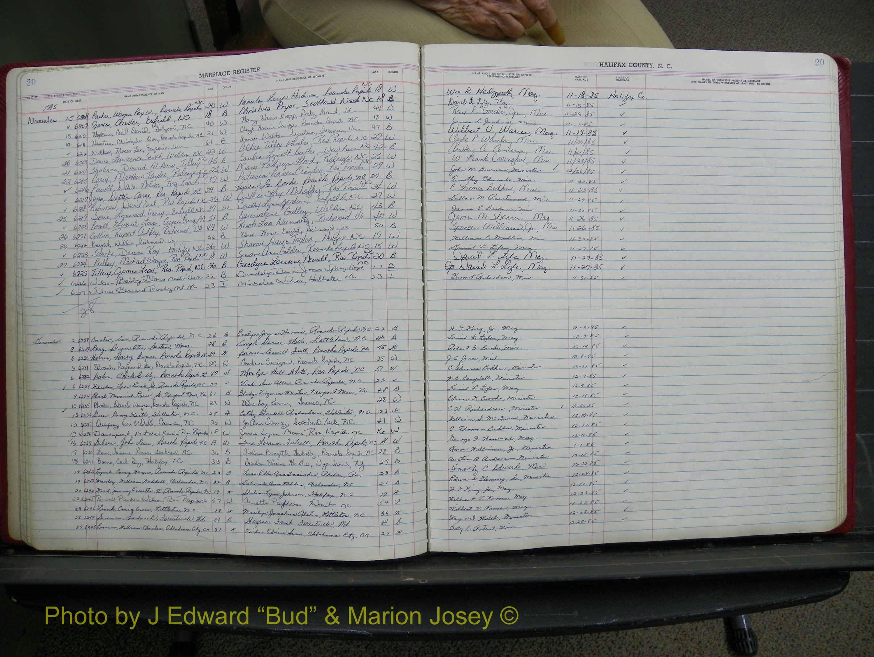 Halifax Marriage Book 19, 1984-1993 P 020.JPG