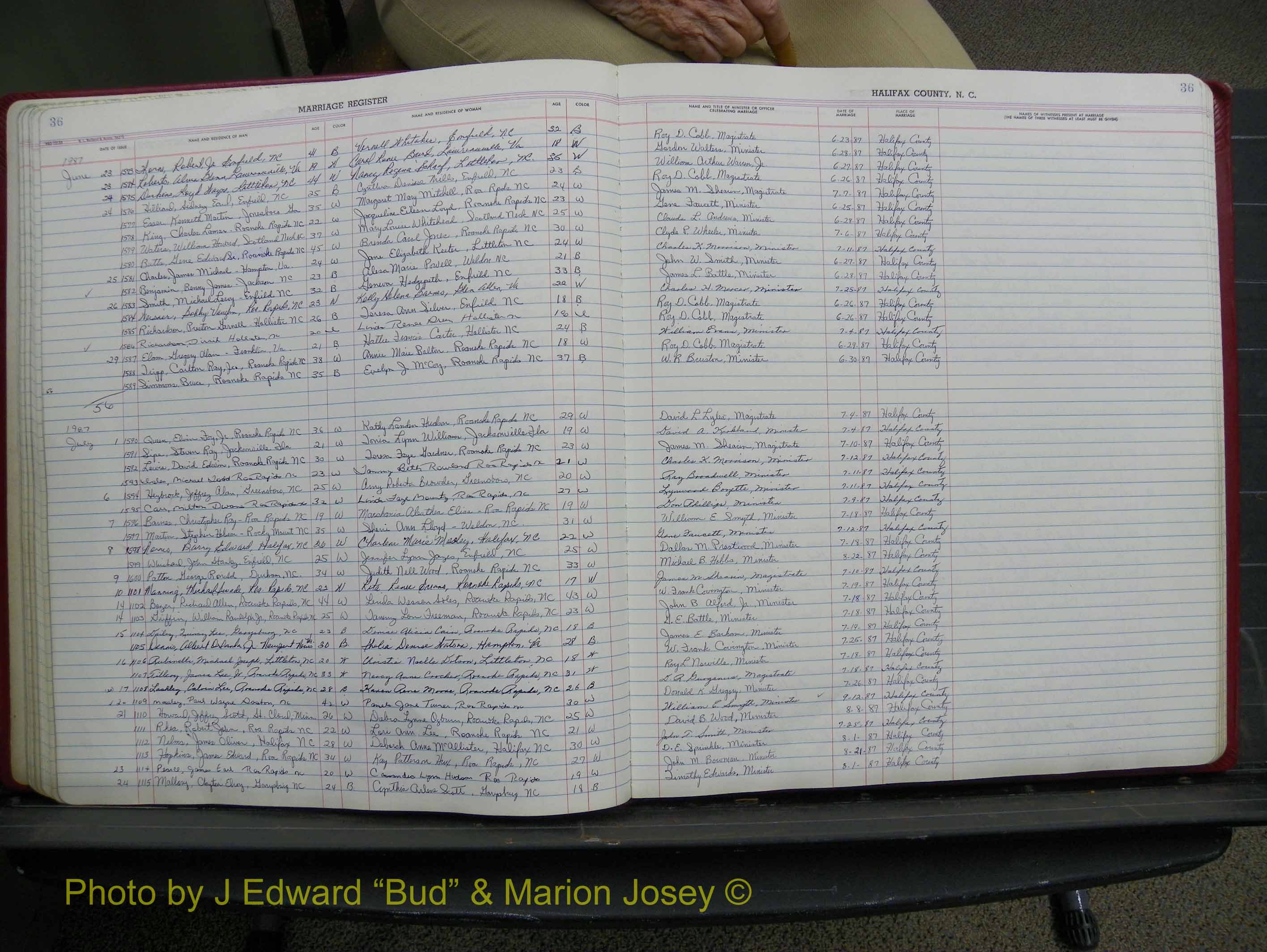 Halifax Marriage Book 19, 1984-1993 P 036.JPG