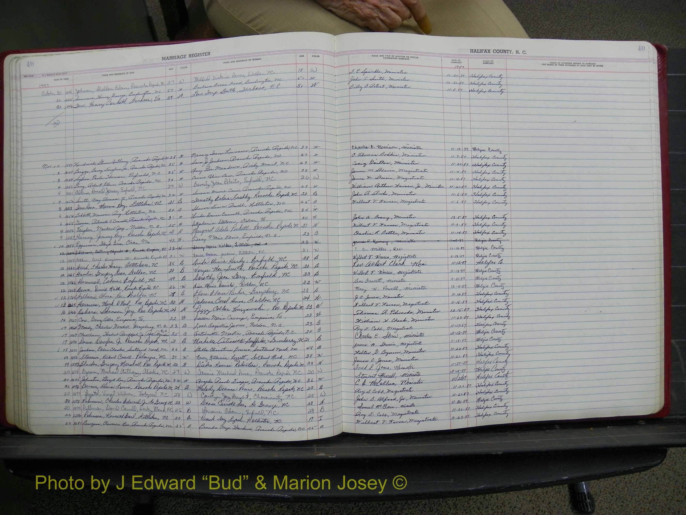 Halifax Marriage Book 19, 1984-1993 P 040.JPG