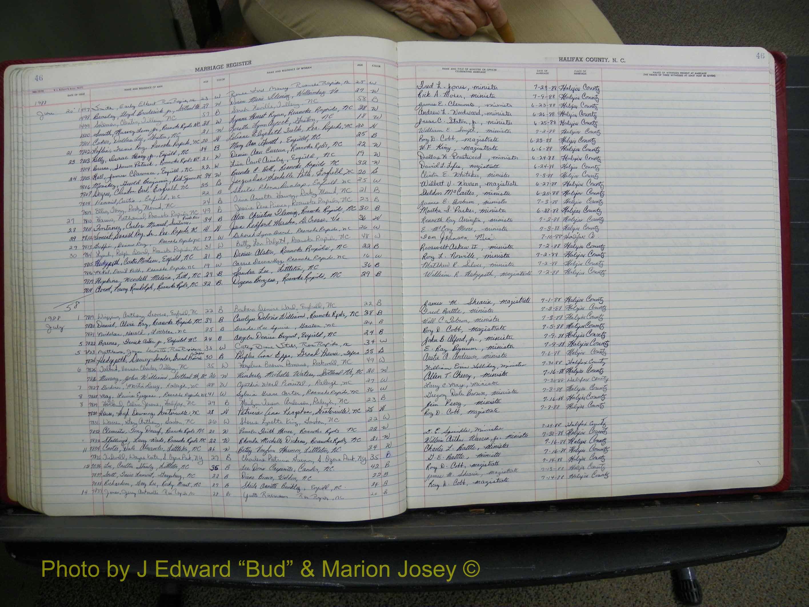 Halifax Marriage Book 19, 1984-1993 P 046.JPG