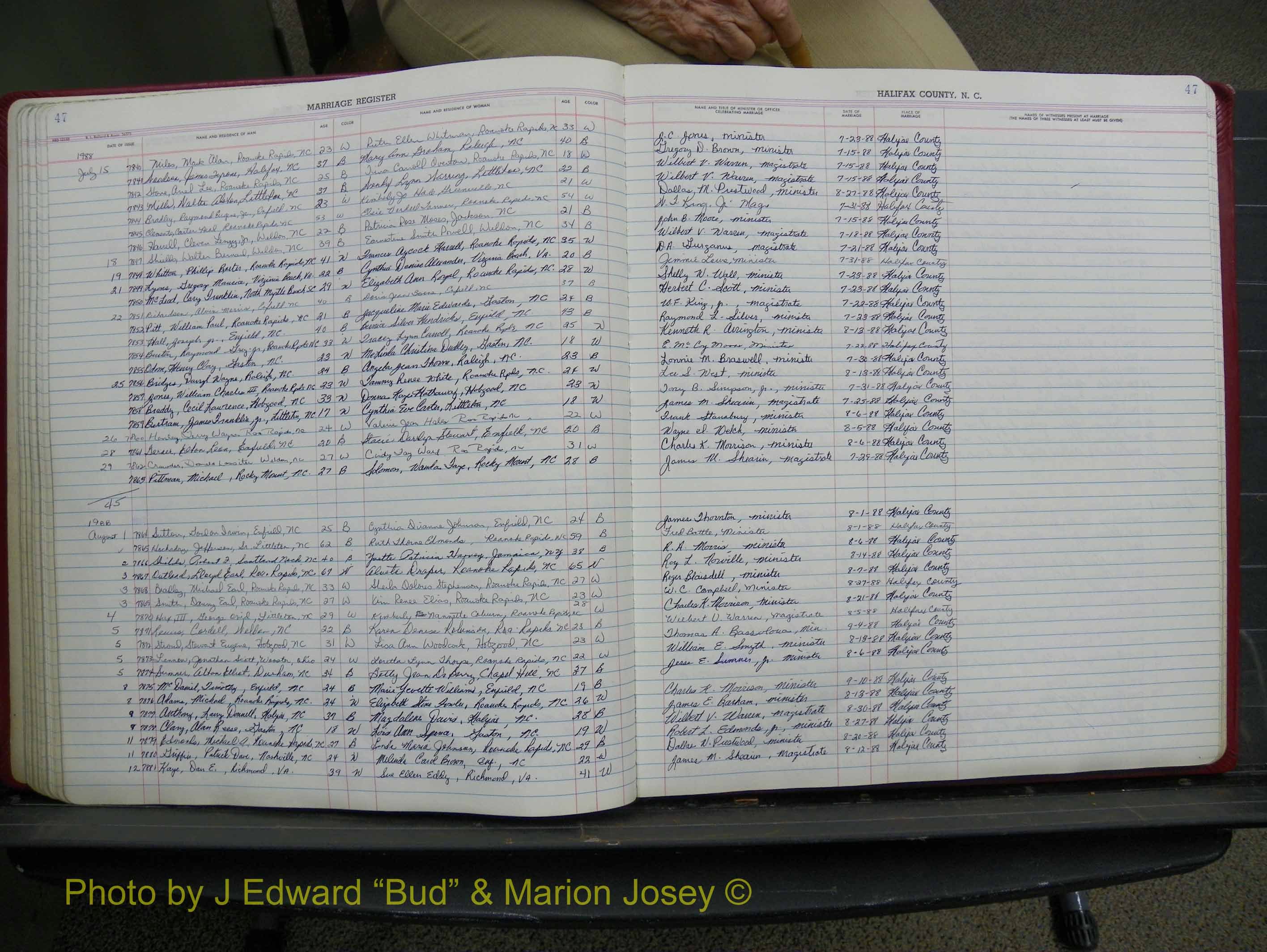 Halifax Marriage Book 19, 1984-1993 P 047.JPG