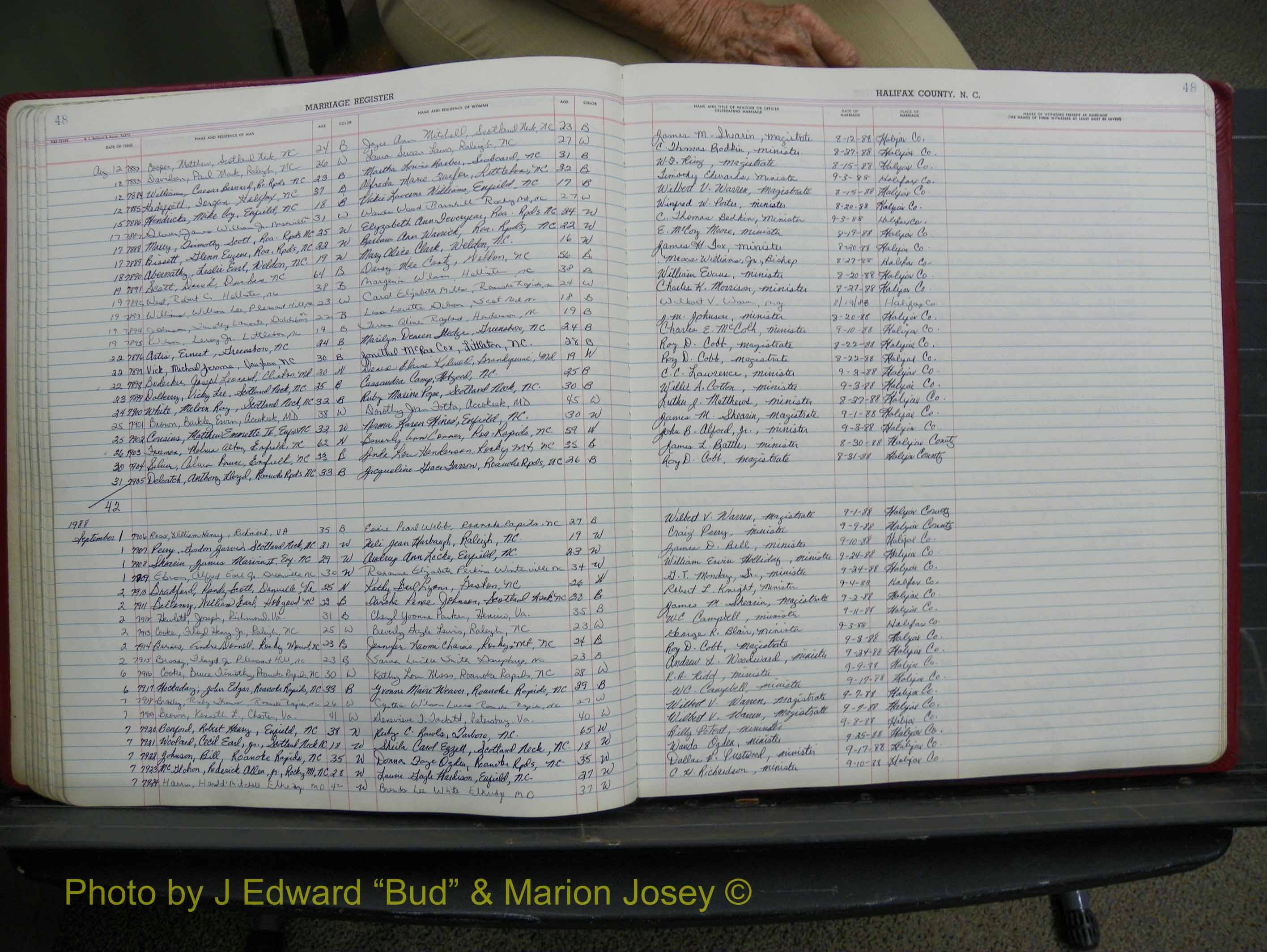 Halifax Marriage Book 19, 1984-1993 P 048.JPG