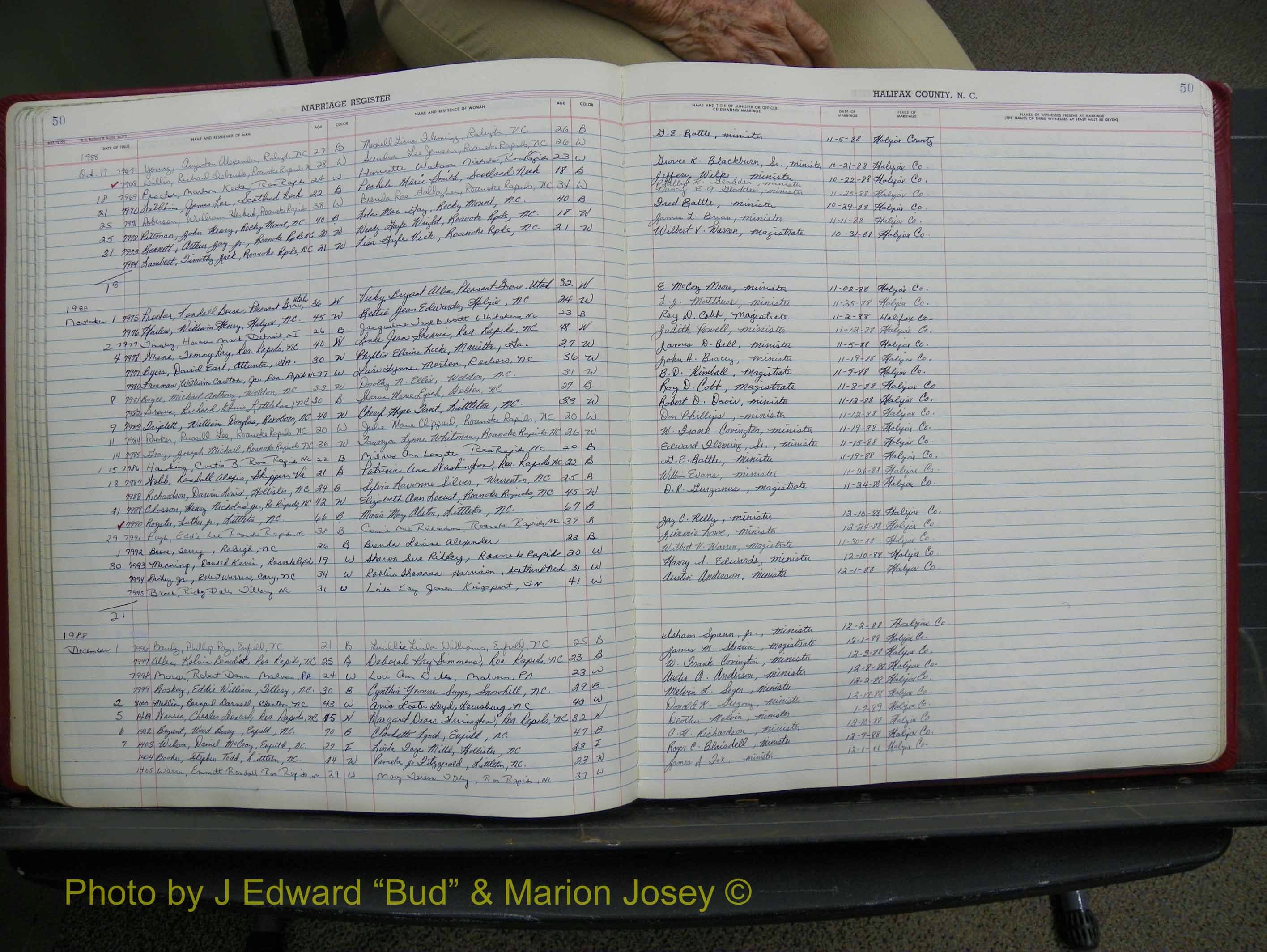 Halifax Marriage Book 19, 1984-1993 P 050.JPG
