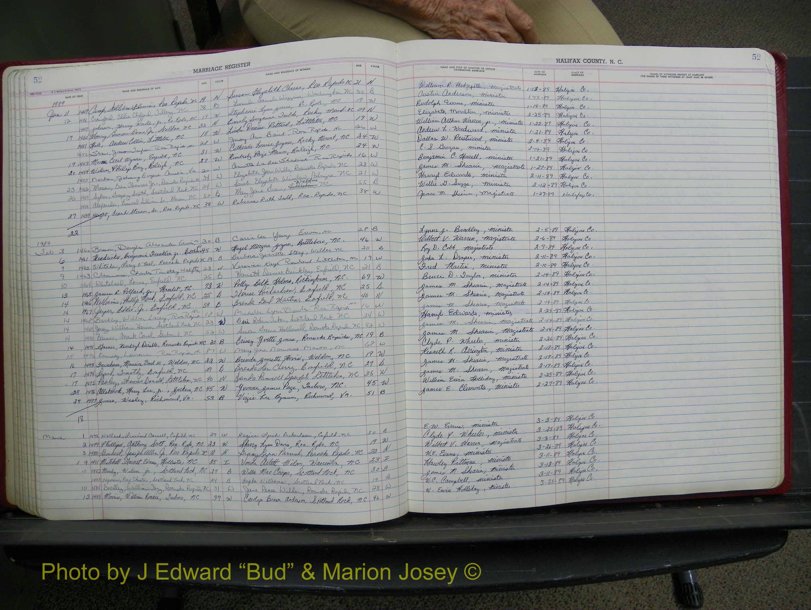 Halifax Marriage Book 19, 1984-1993 P 052.JPG