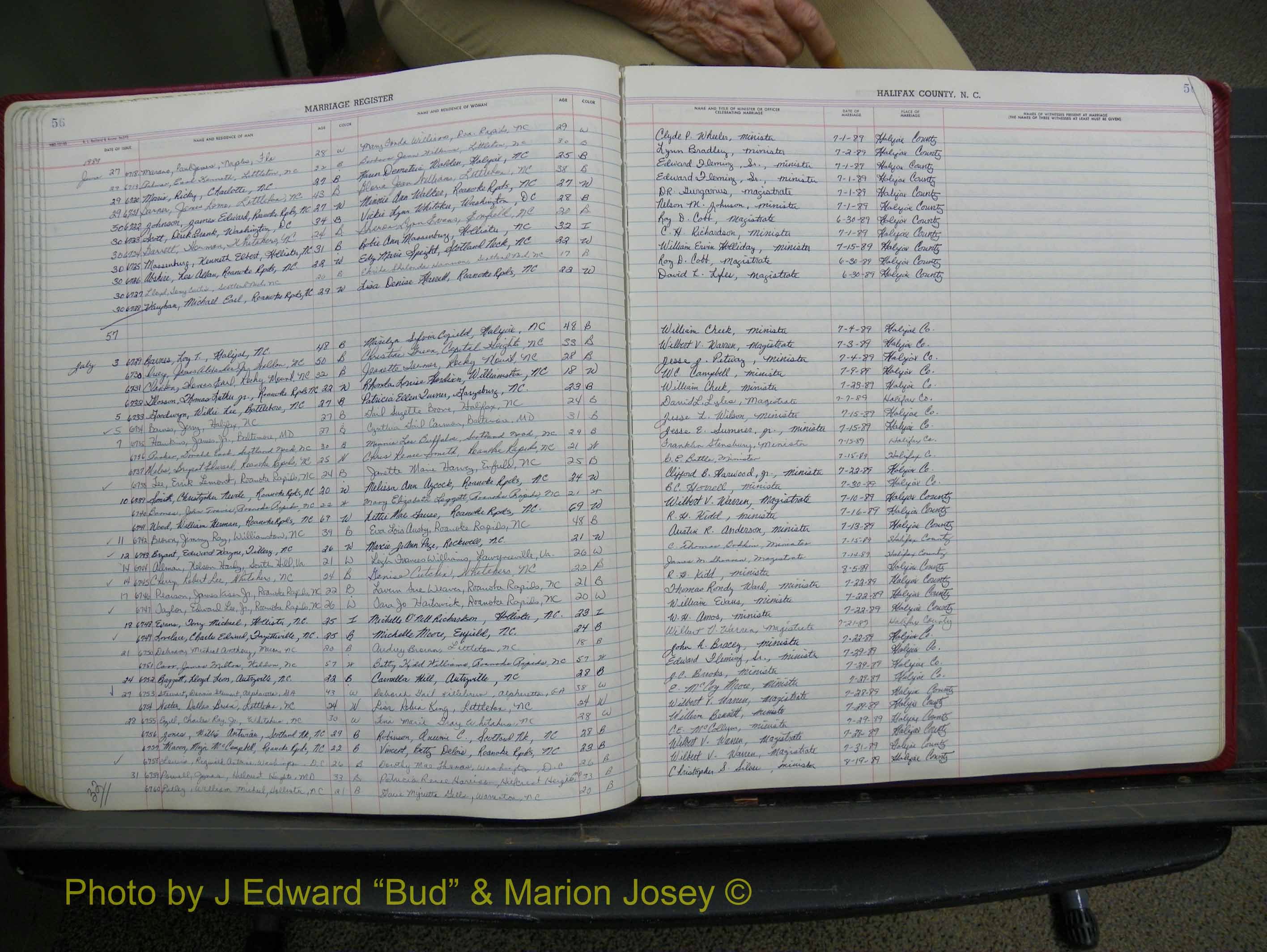 Halifax Marriage Book 19, 1984-1993 P 056.JPG