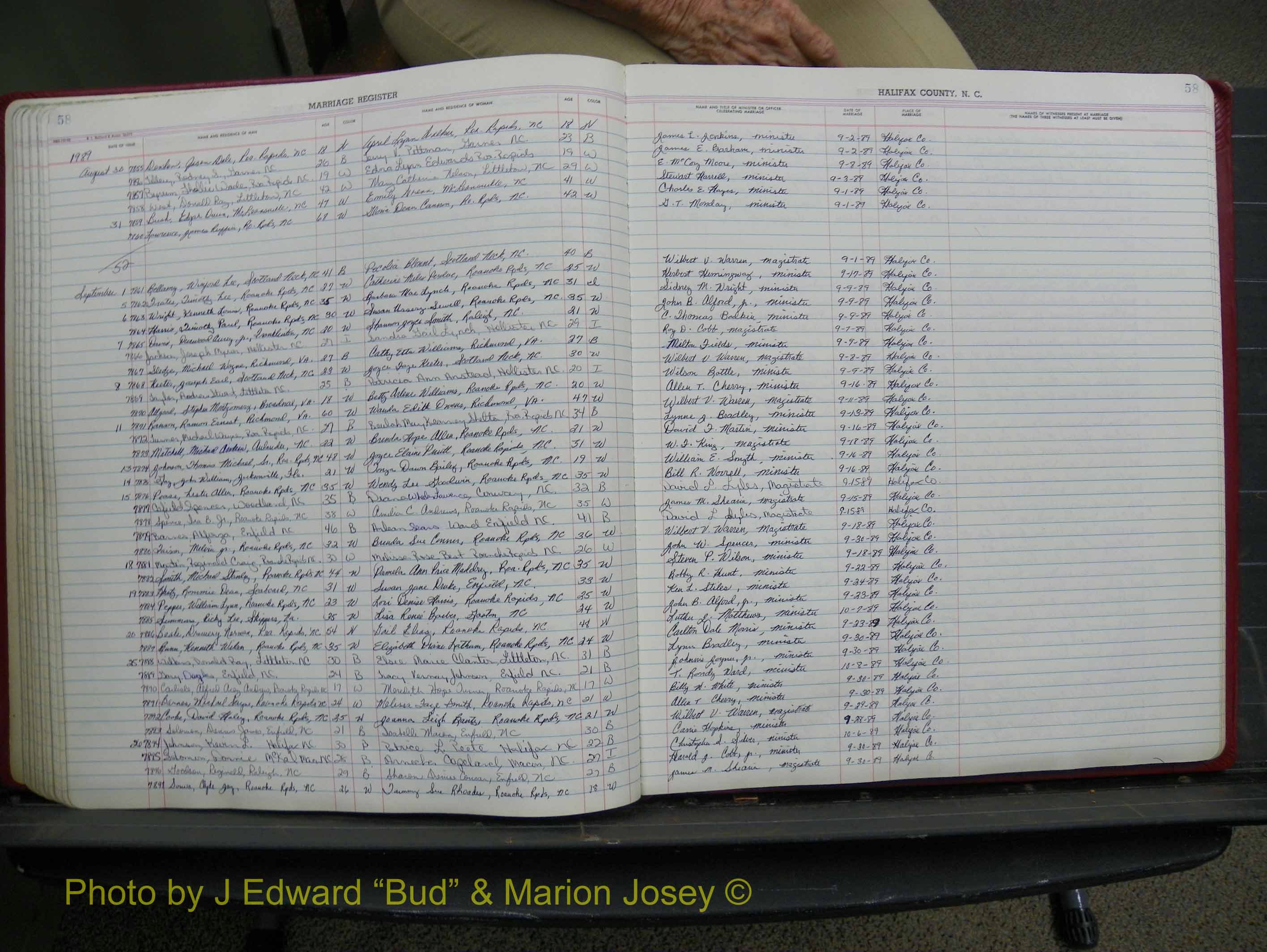 Halifax Marriage Book 19, 1984-1993 P 058.JPG