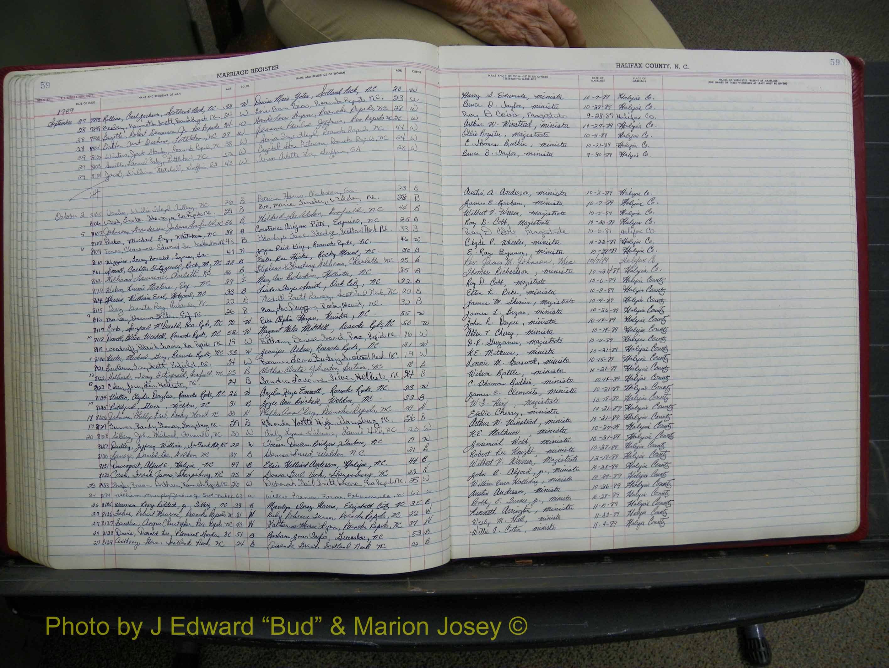 Halifax Marriage Book 19, 1984-1993 P 059.JPG