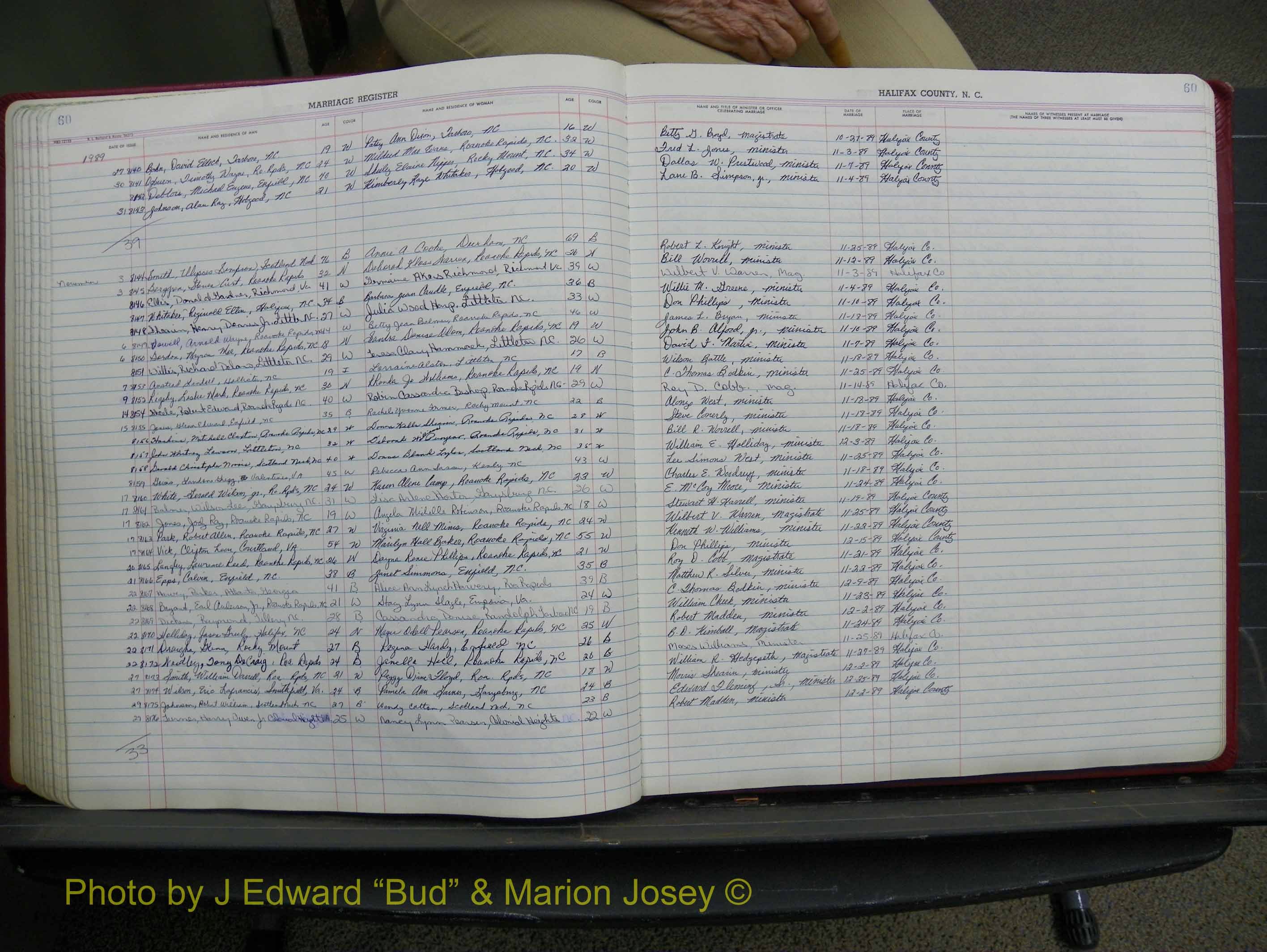 Halifax Marriage Book 19, 1984-1993 P 060.JPG