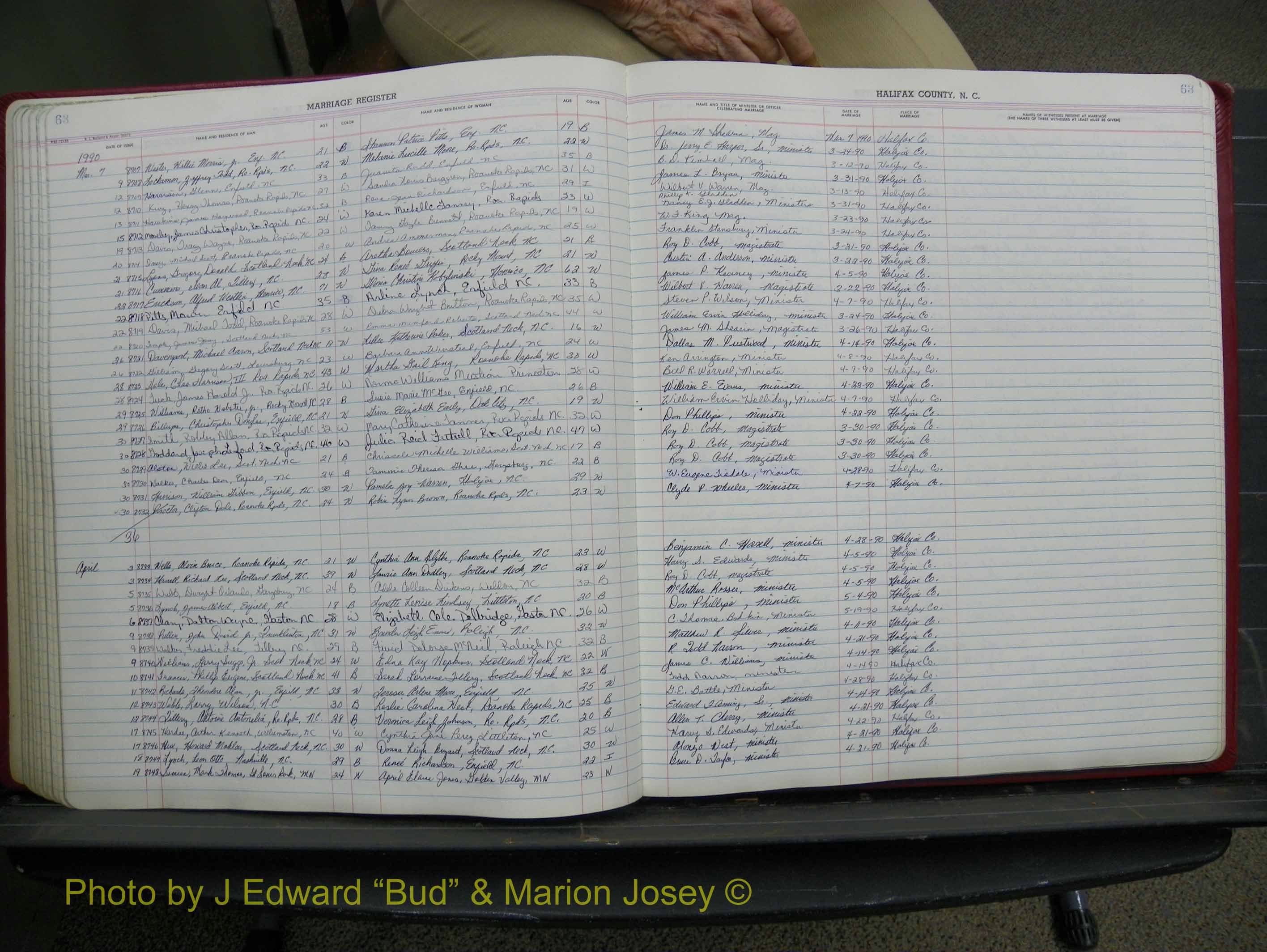 Halifax Marriage Book 19, 1984-1993 P 063.JPG