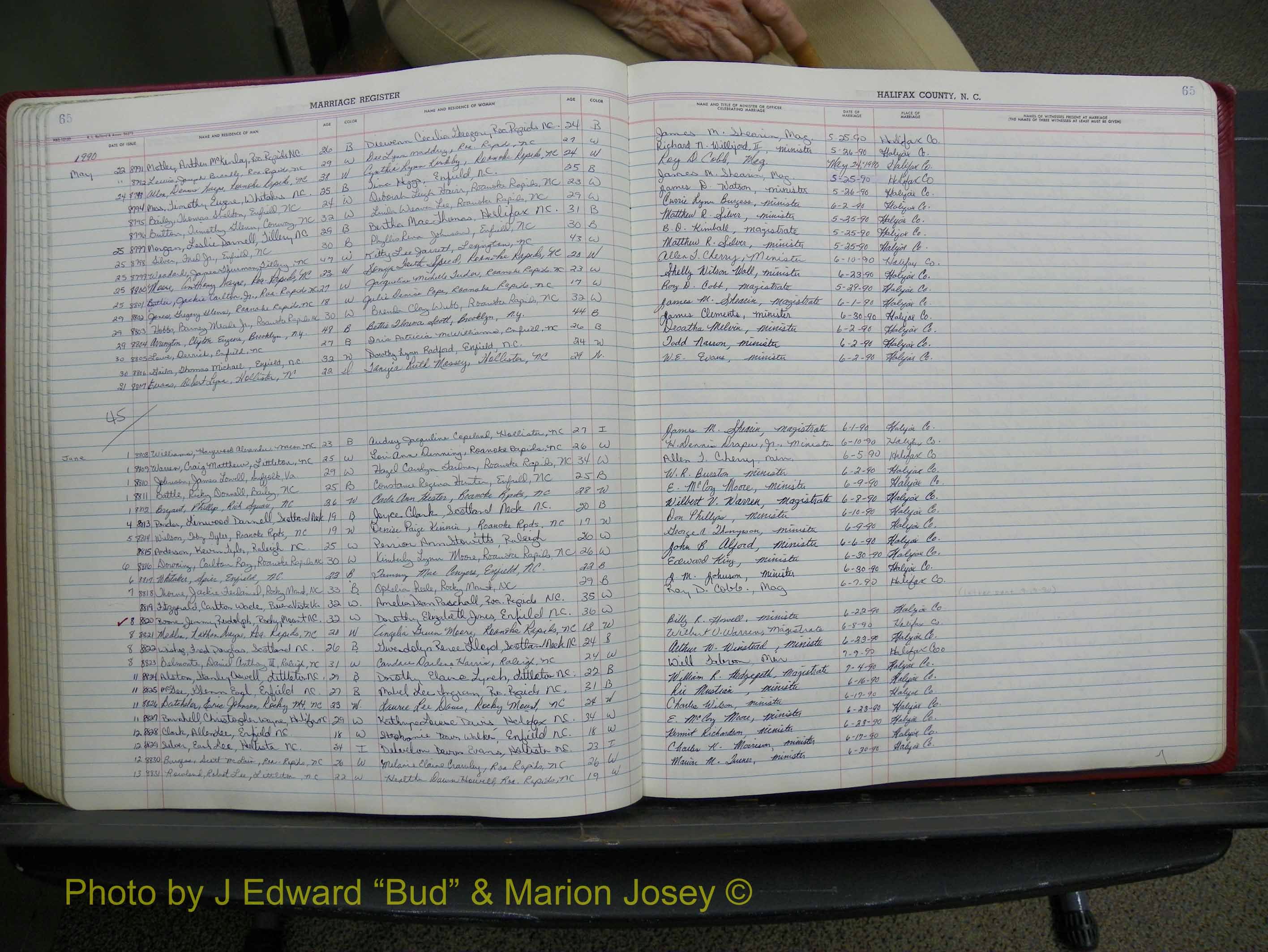 Halifax Marriage Book 19, 1984-1993 P 065.JPG