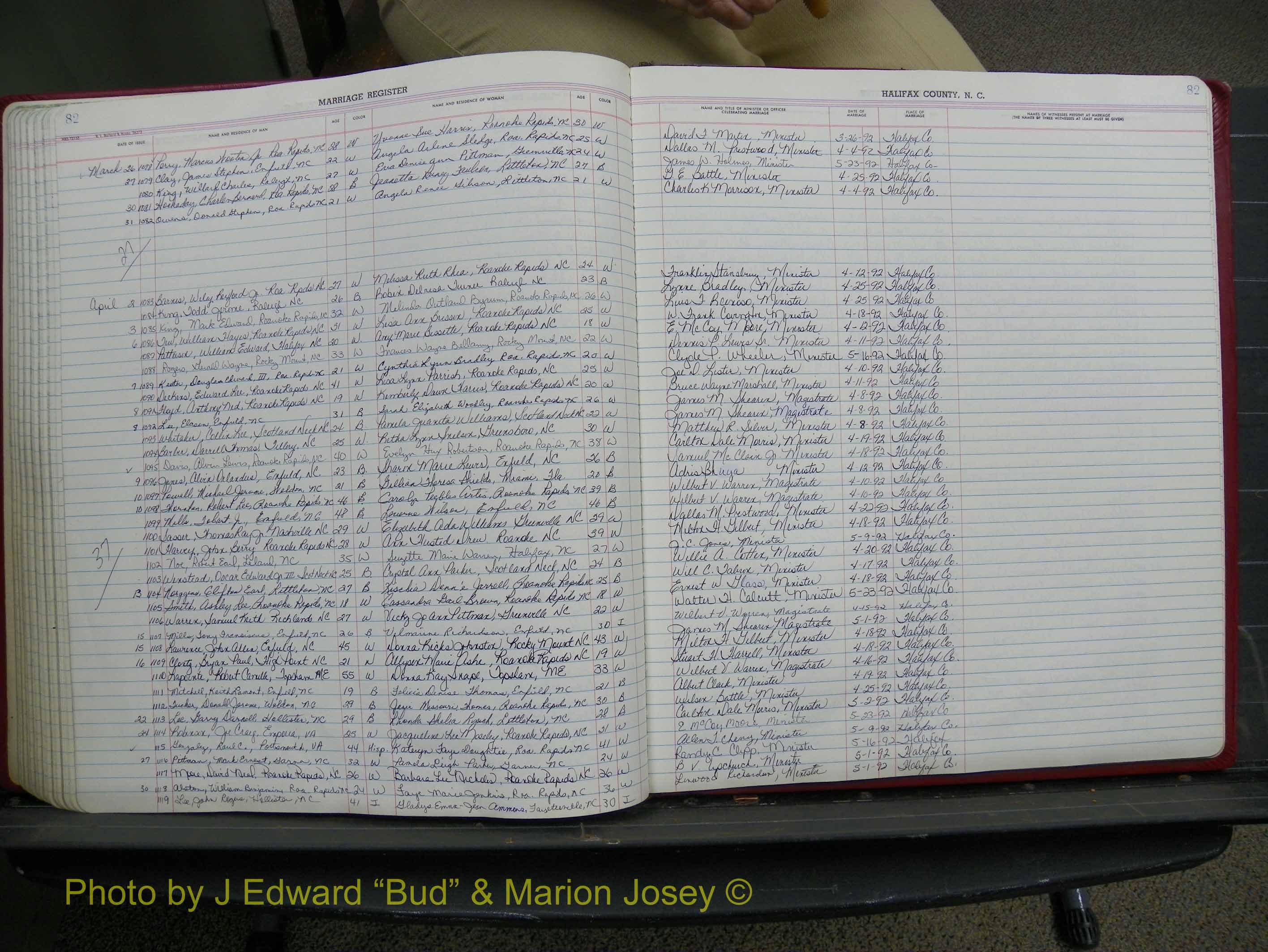 Halifax Marriage Book 19, 1984-1993 P 082.JPG