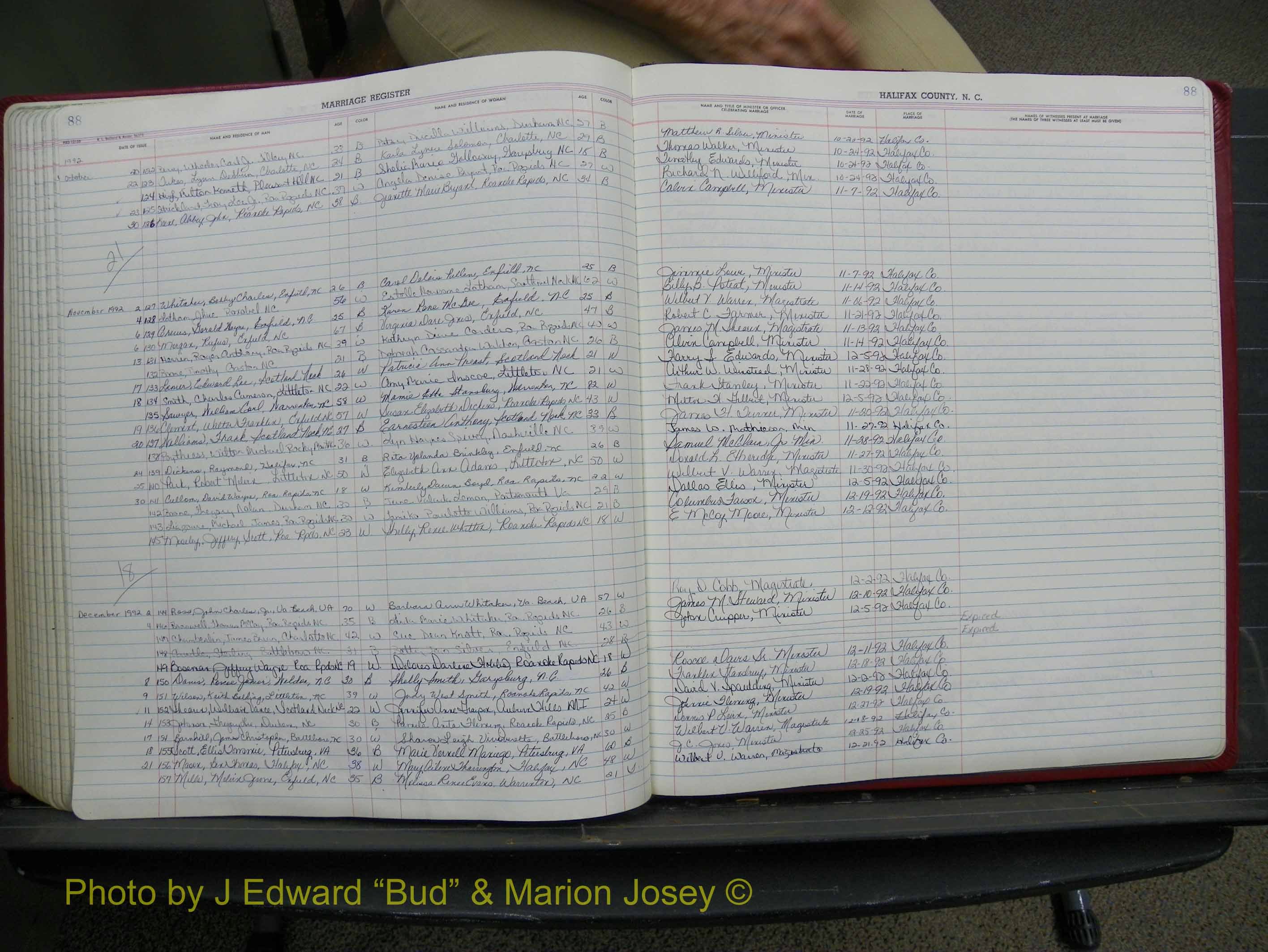 Halifax Marriage Book 19, 1984-1993 P 088.JPG