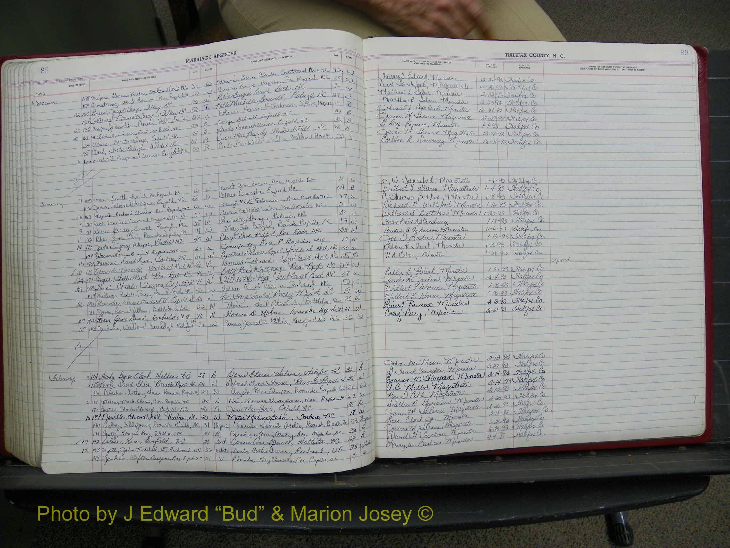 Halifax Marriage Book 19, 1984-1993 P 089.JPG