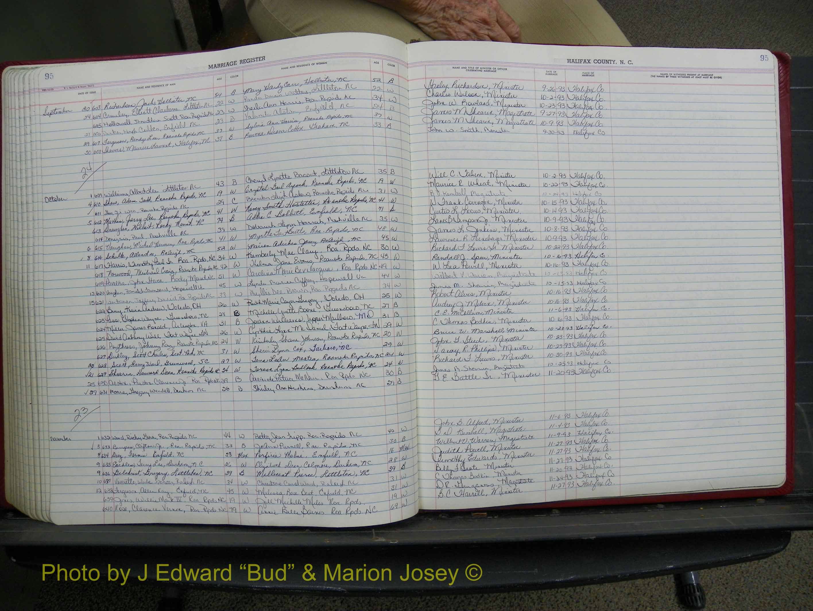 Halifax Marriage Book 19, 1984-1993 P 095.JPG