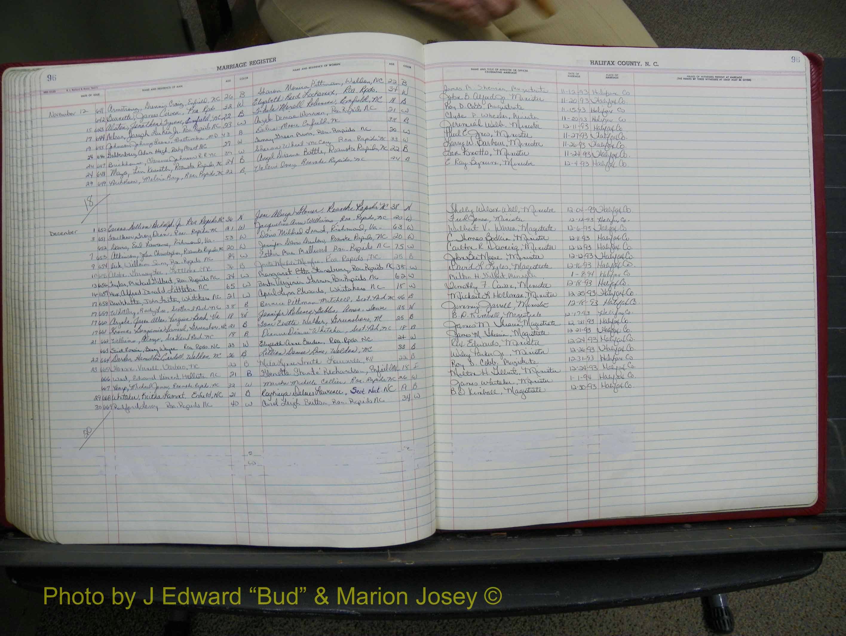 Halifax Marriage Book 19, 1984-1993 P 096.JPG