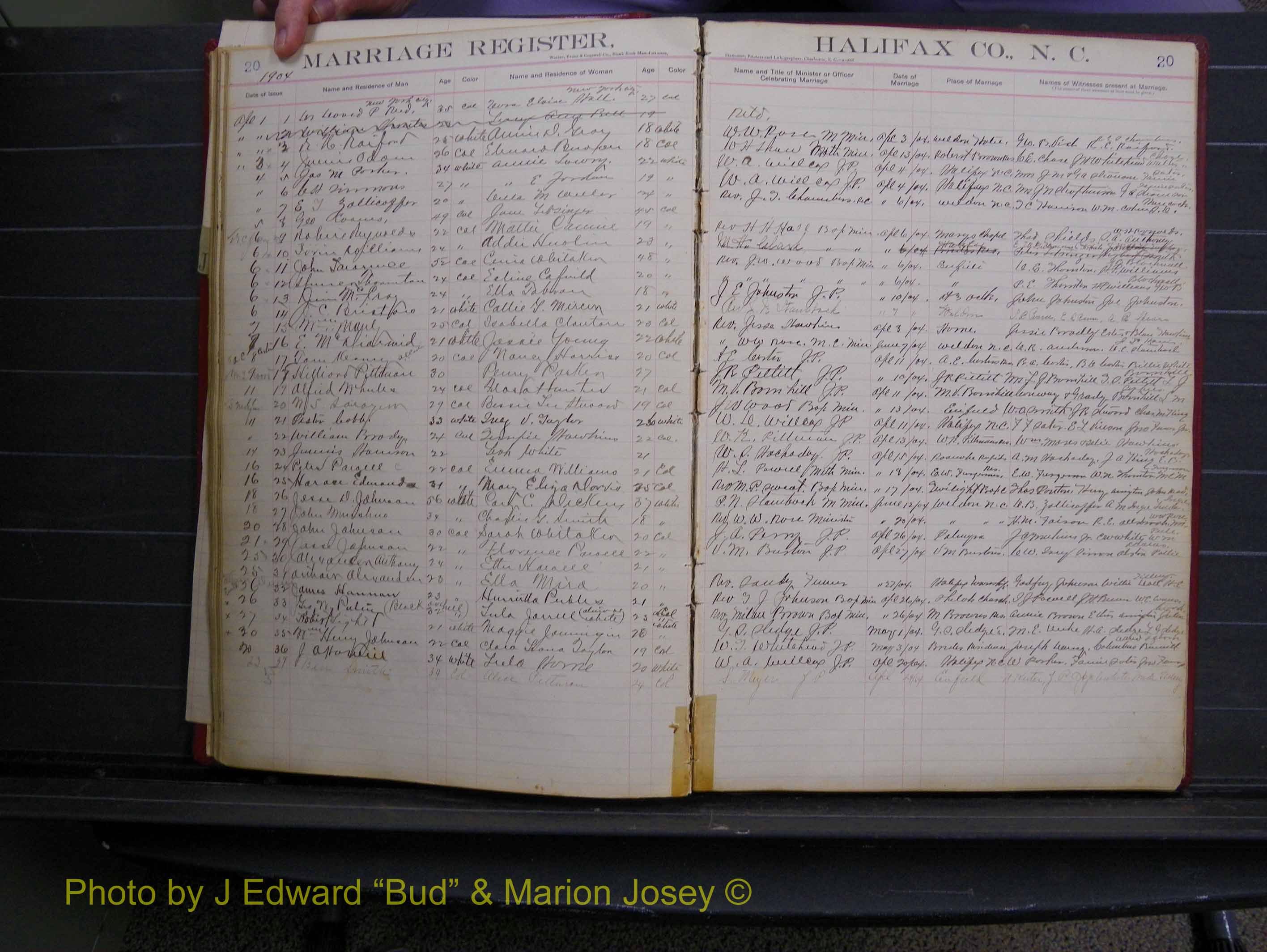 Halifax Marriage Book 6A, 1903-1909 P 20.JPG