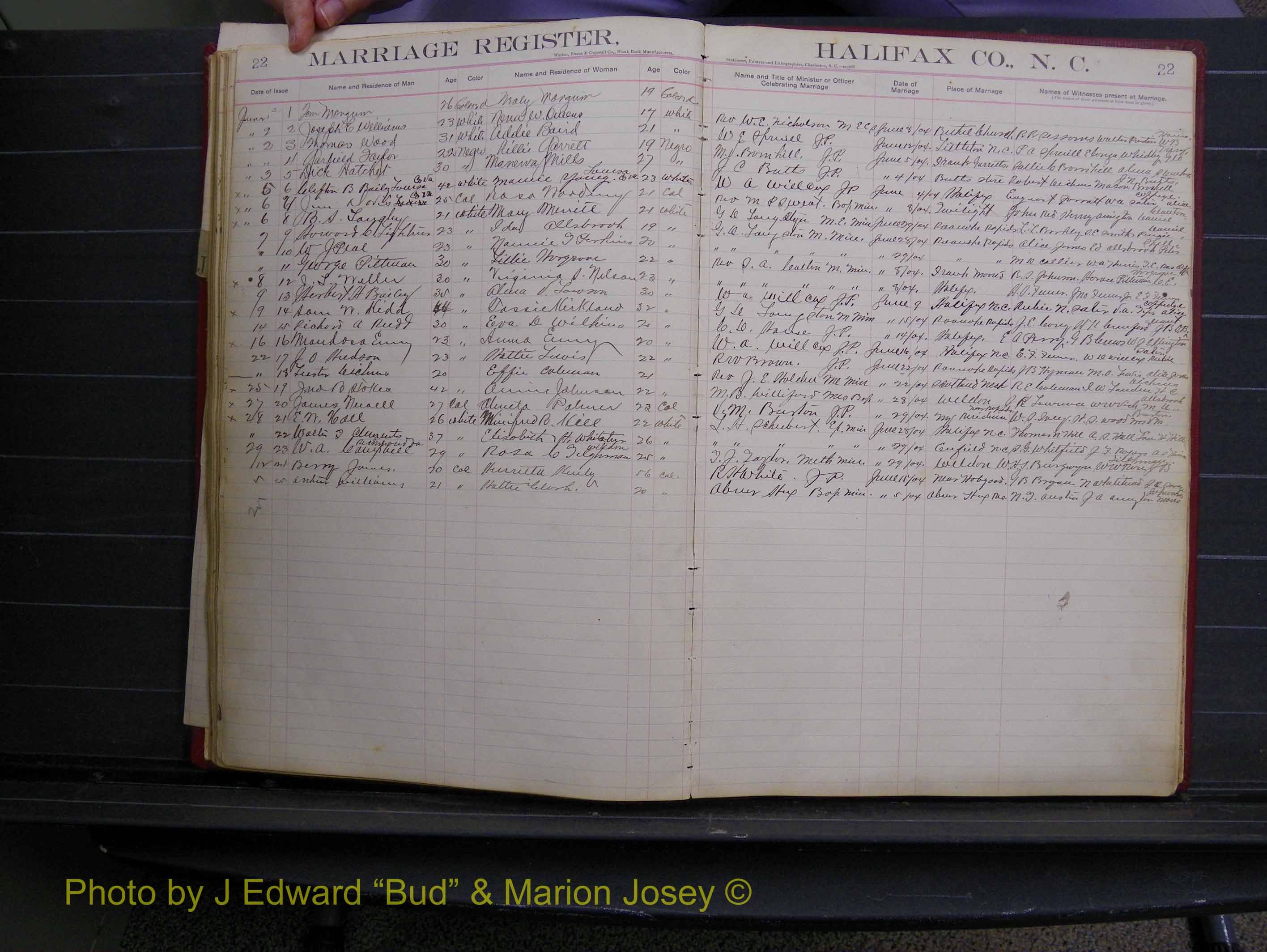 Halifax Marriage Book 6A, 1903-1909 P 22.JPG