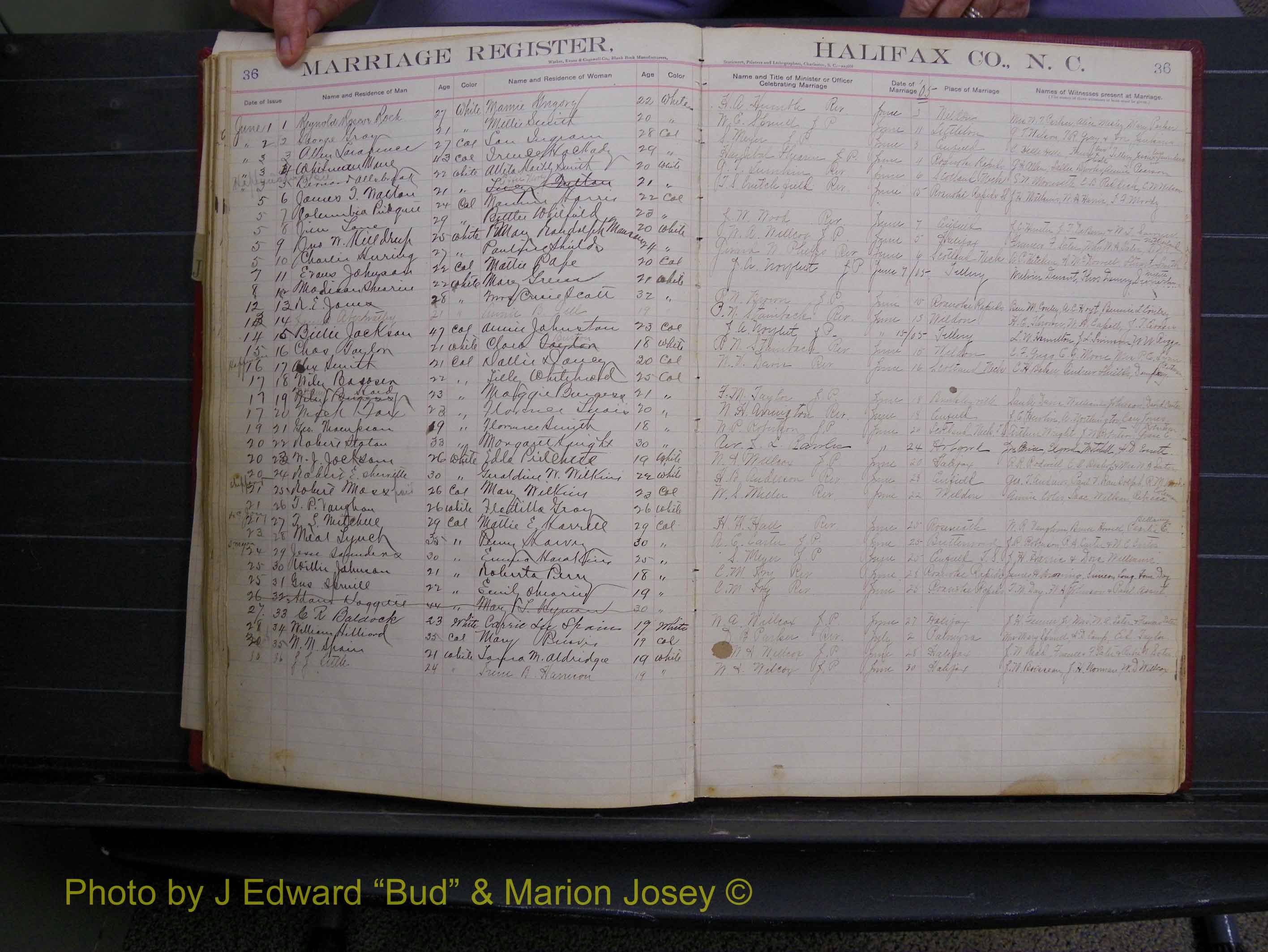 Halifax Marriage Book 6A, 1903-1909 P 36.JPG
