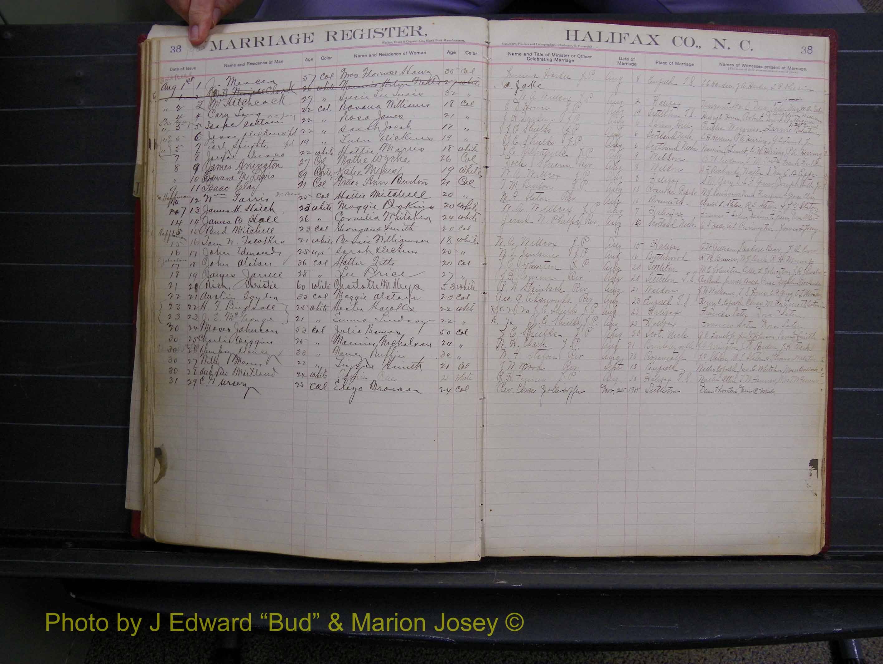 Halifax Marriage Book 6A, 1903-1909 P 38.JPG