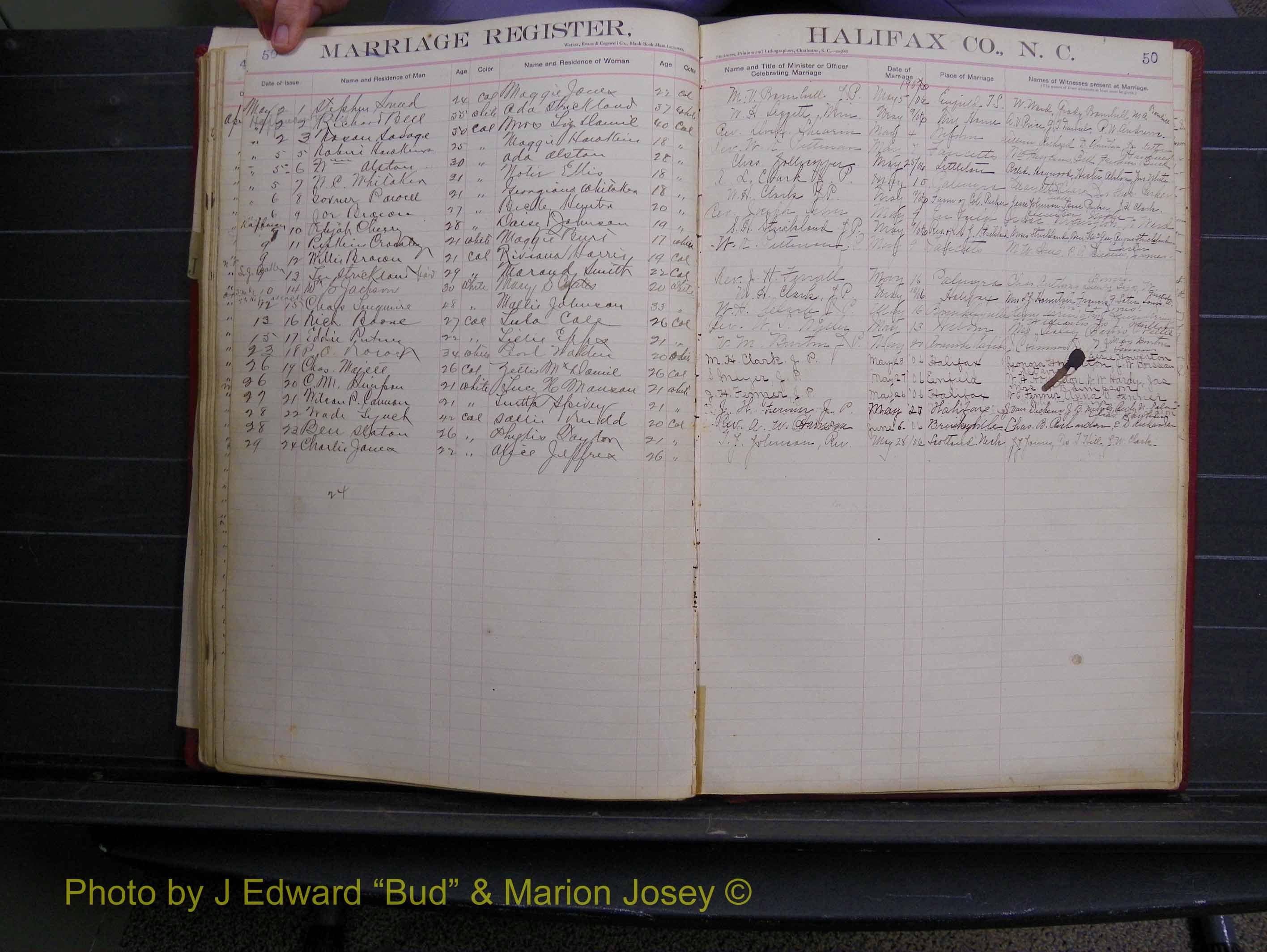 Halifax Marriage Book 6A, 1903-1909 P 50.JPG