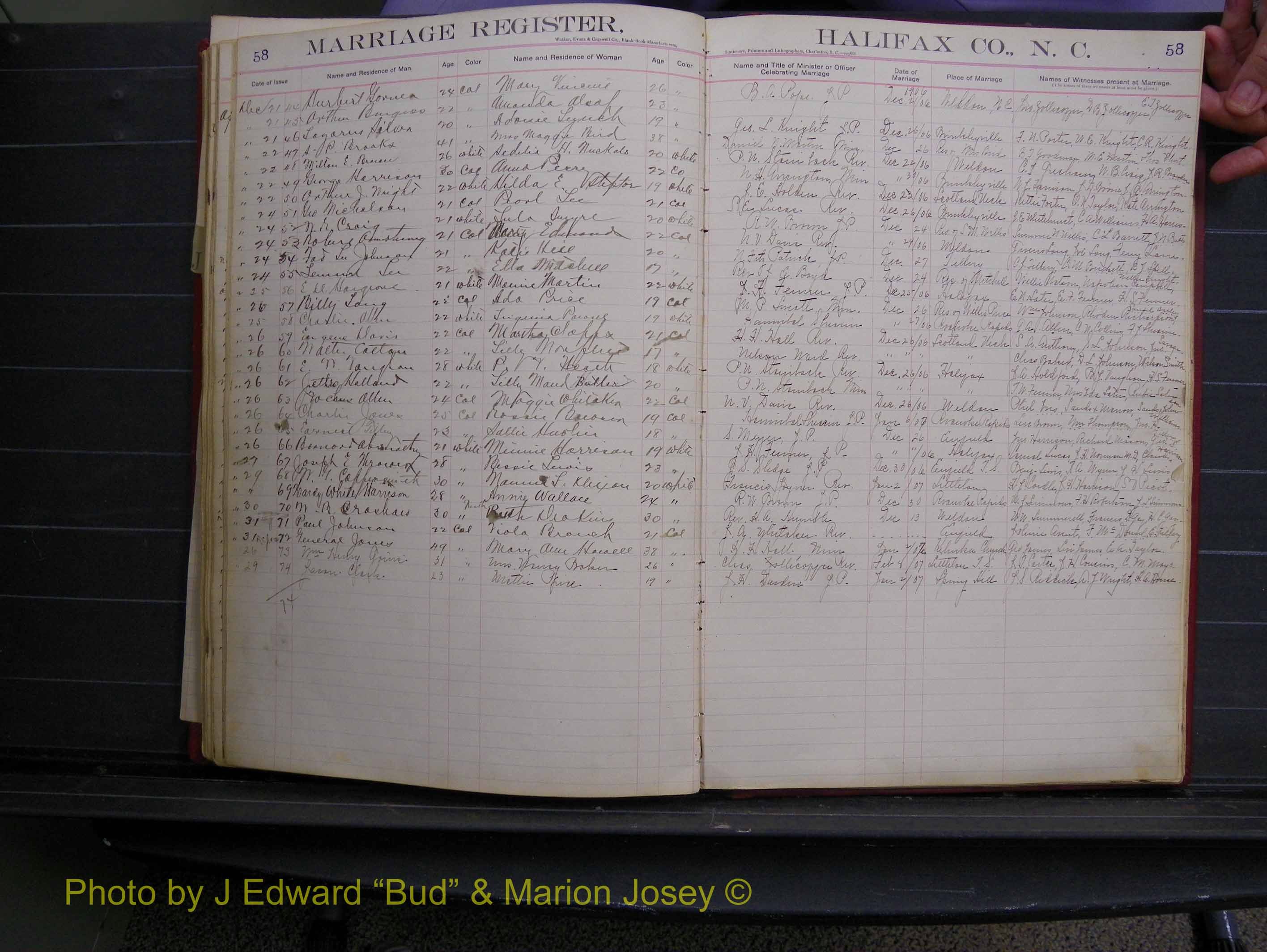 Halifax Marriage Book 6A, 1903-1909 P 58.JPG
