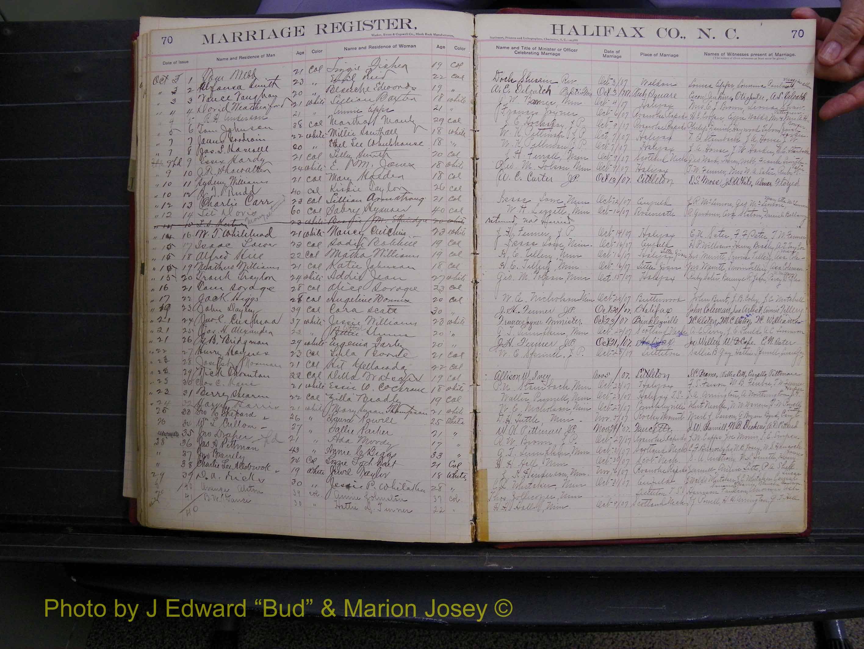 Halifax Marriage Book 6A, 1903-1909 P 70.JPG