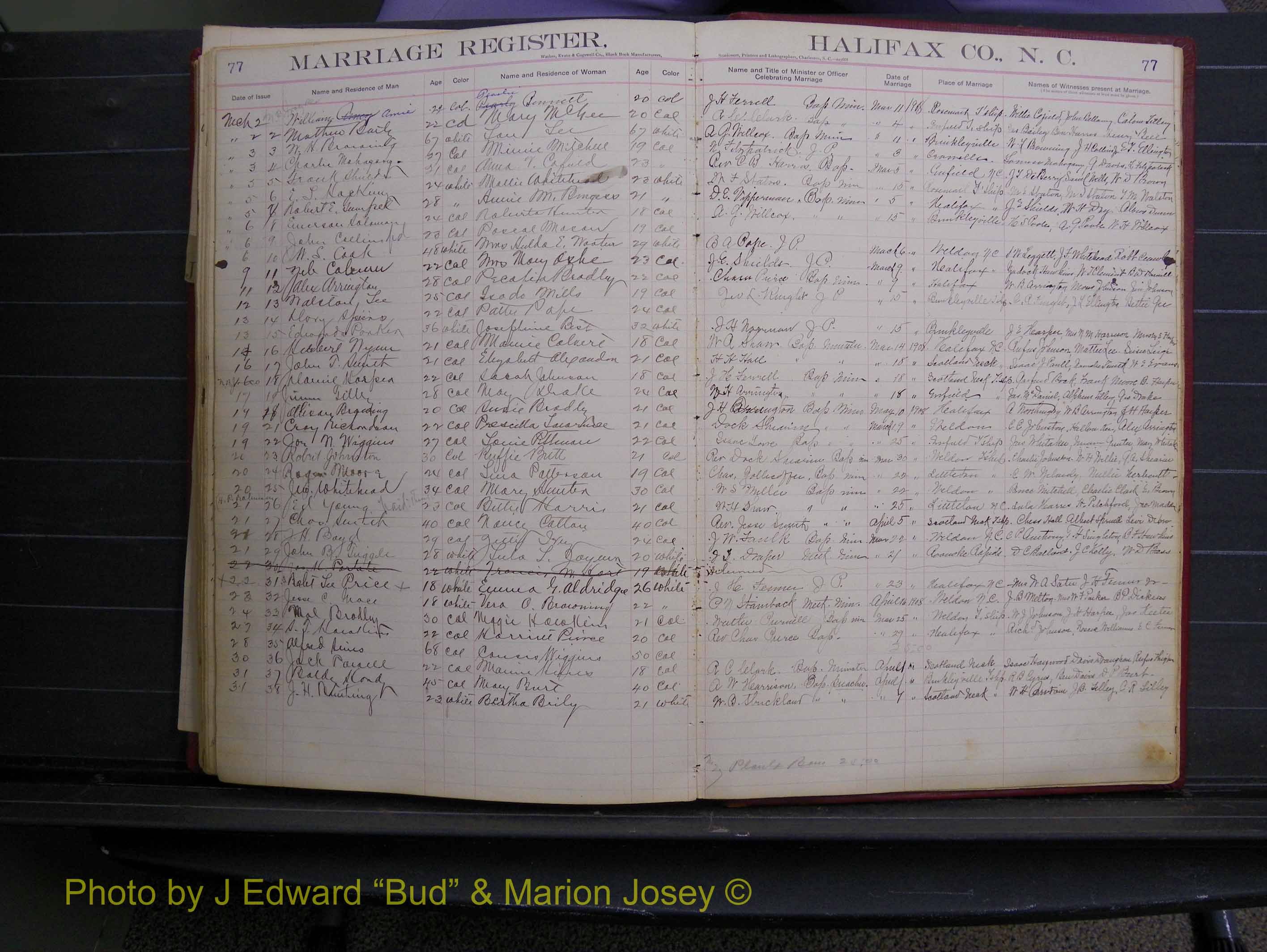 Halifax Marriage Book 6A, 1903-1909 P 77.JPG