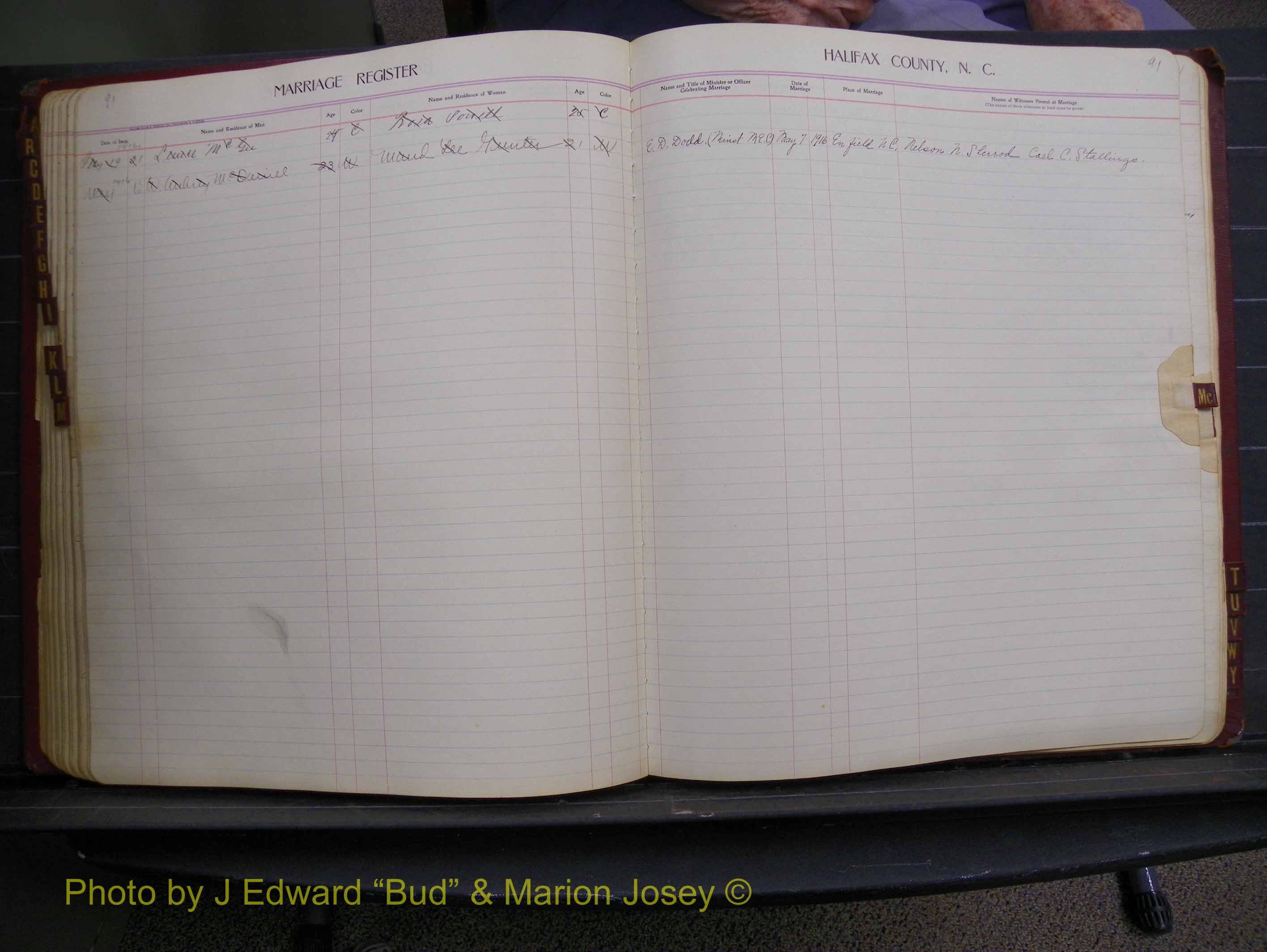 Halifax Marriage Book 8, 1916-1917 Index M 4.JPG