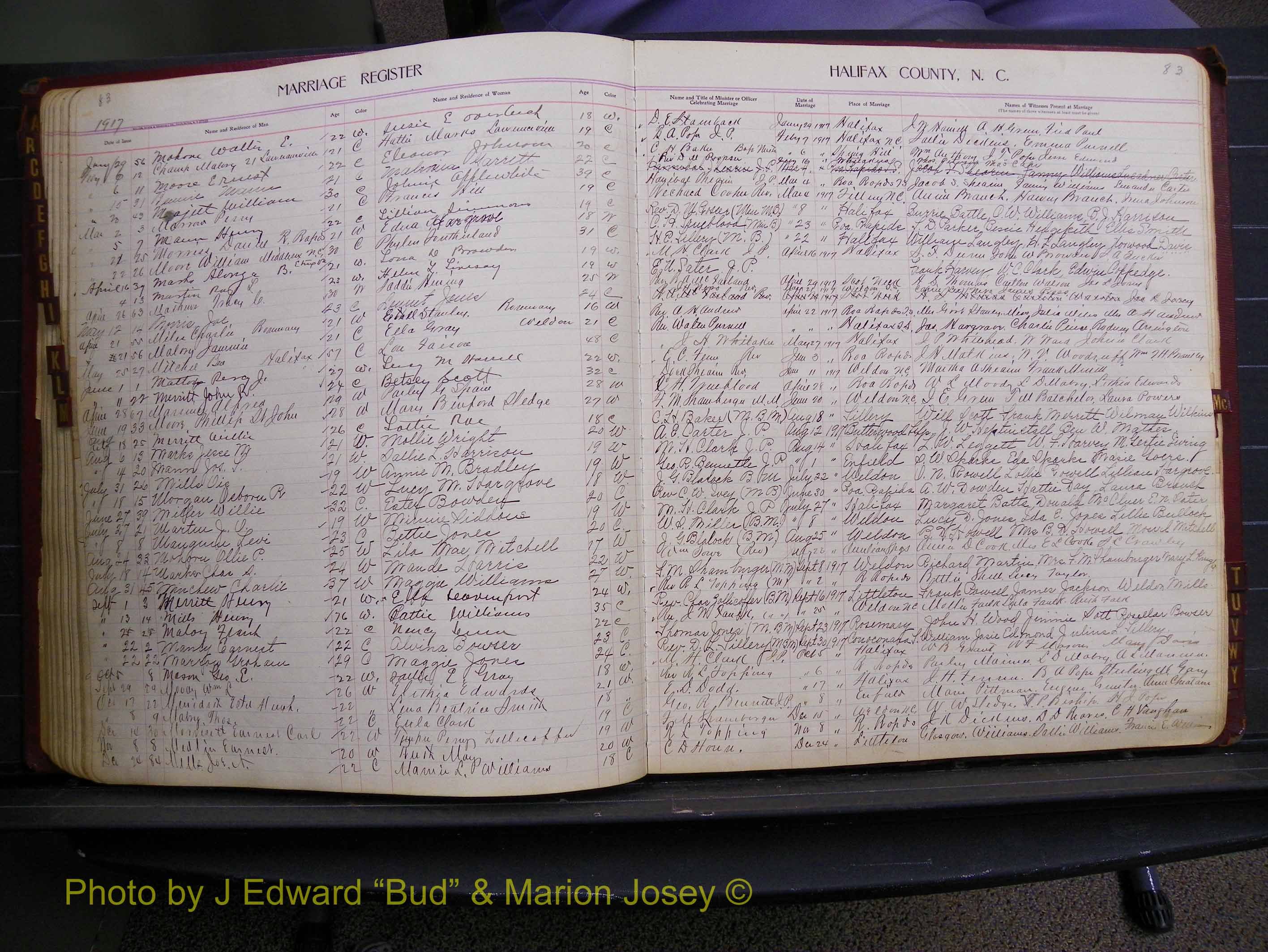 Halifax Marriage Book 8, 1916-1917 Index M2.JPG