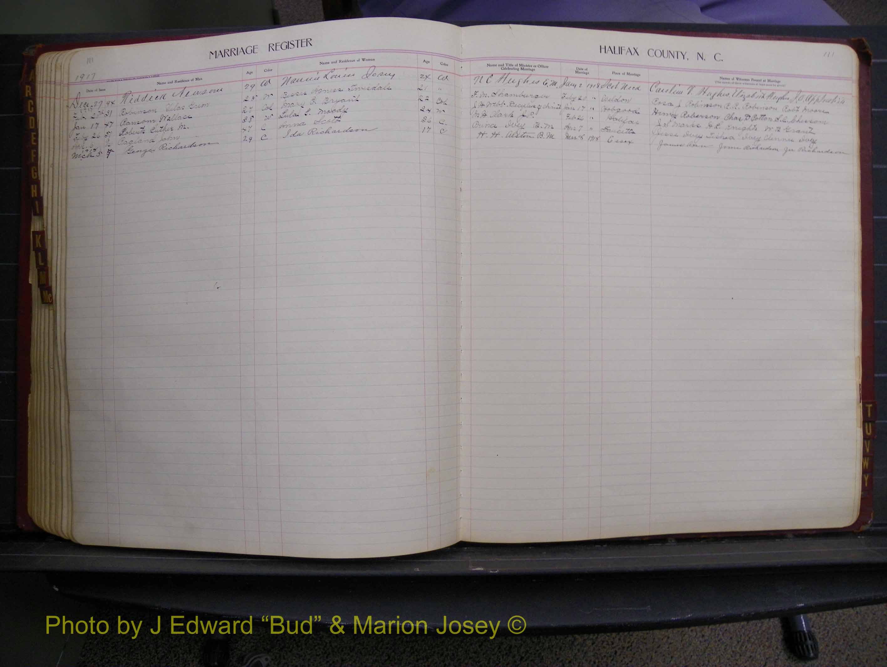 Halifax Marriage Book 8, 1916-1917 Index R2.JPG