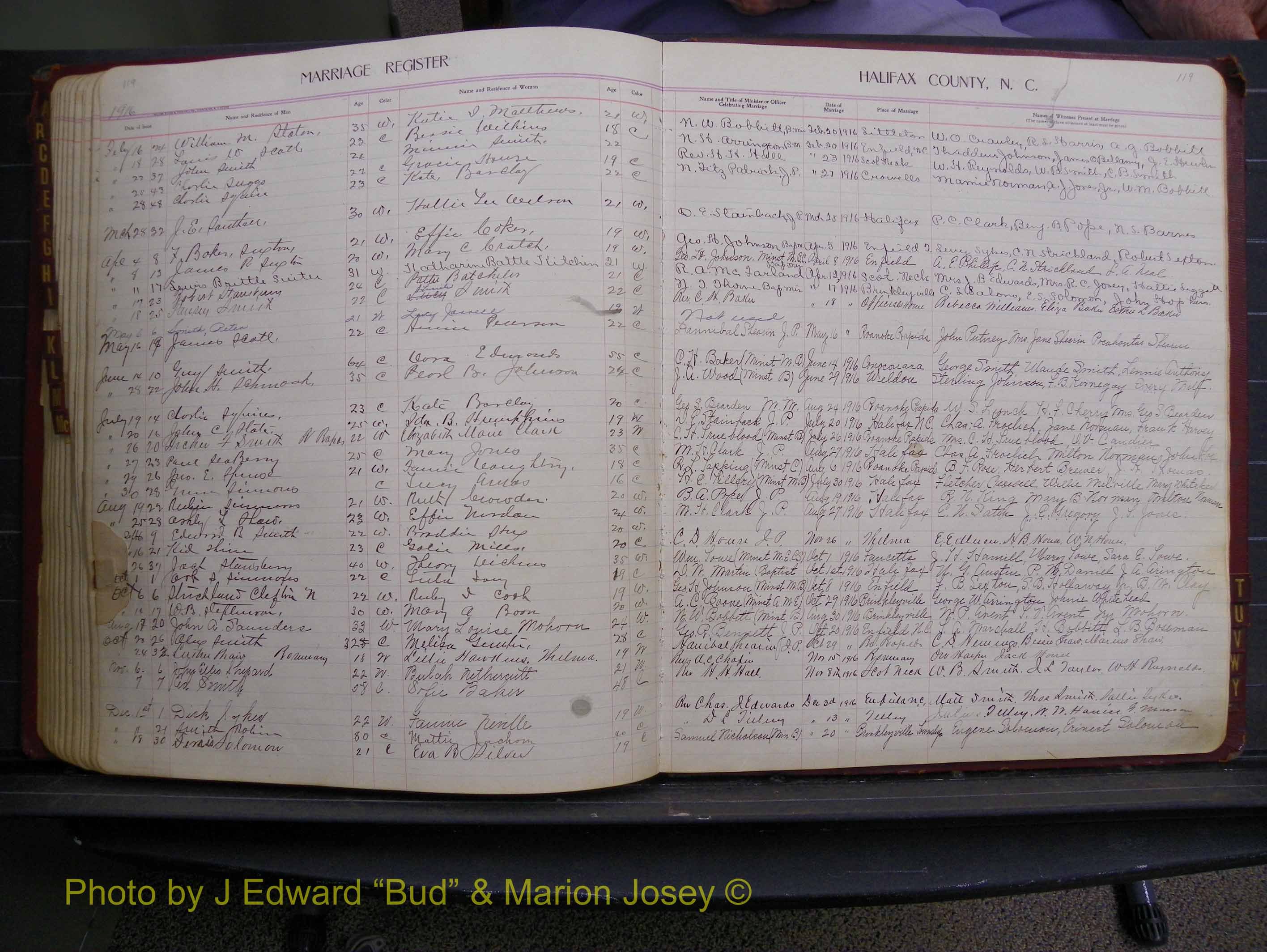 Halifax Marriage Book 8, 1916-1917 Index S1.JPG