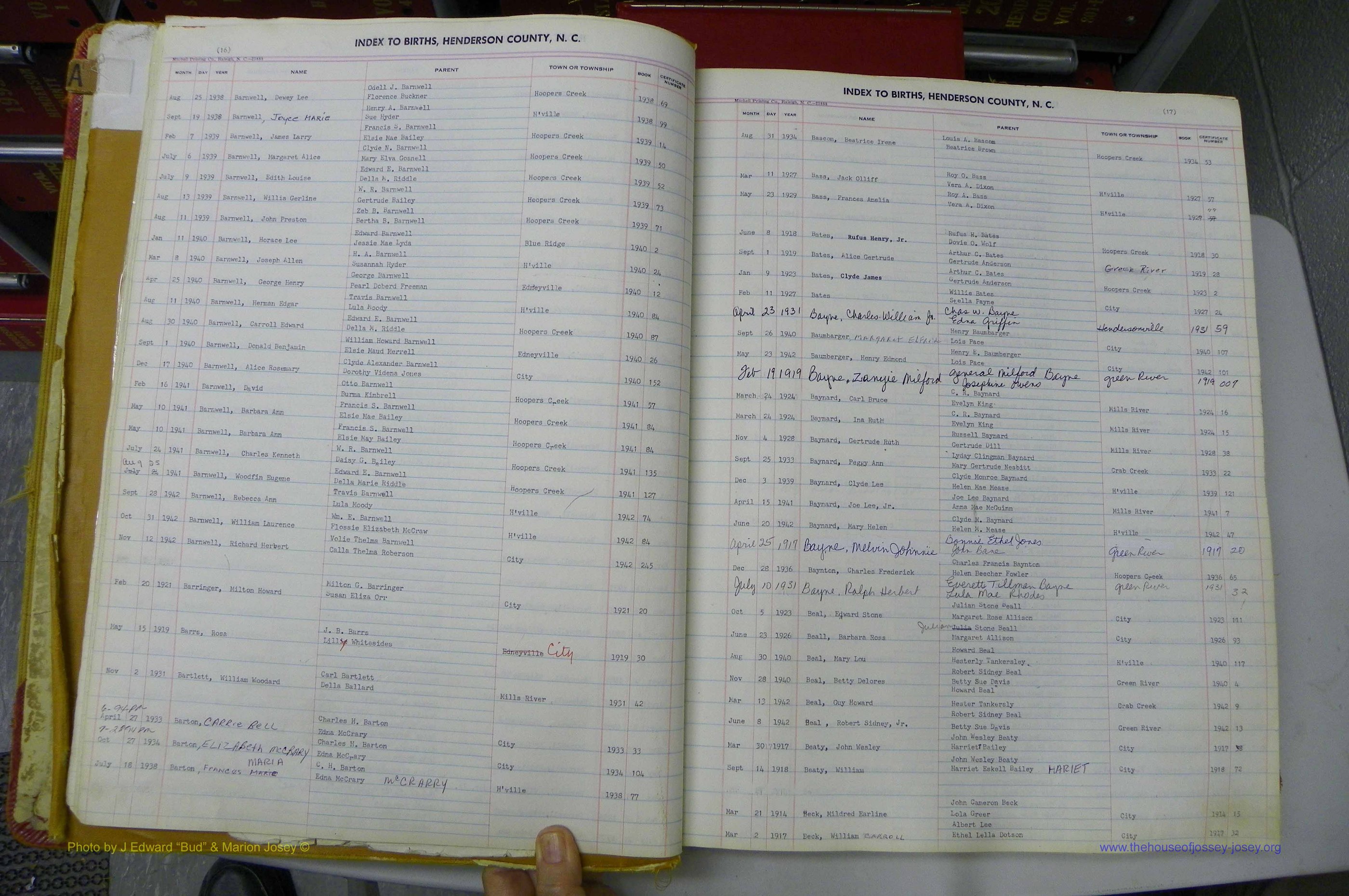 Henderson Co, NC, Births A - Z, 1914 - 1942, (018).JPG