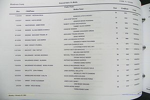 Henderson Co, NC, Births, A - Z, 2000 - 2010, (530).JPG