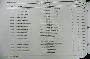 Henderson Co, NC, Births, A - Z, 2000 - 2010, (598).JPG