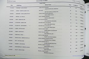 Henderson Co, NC, Births, A - Z, 2000 - 2010, (629).JPG