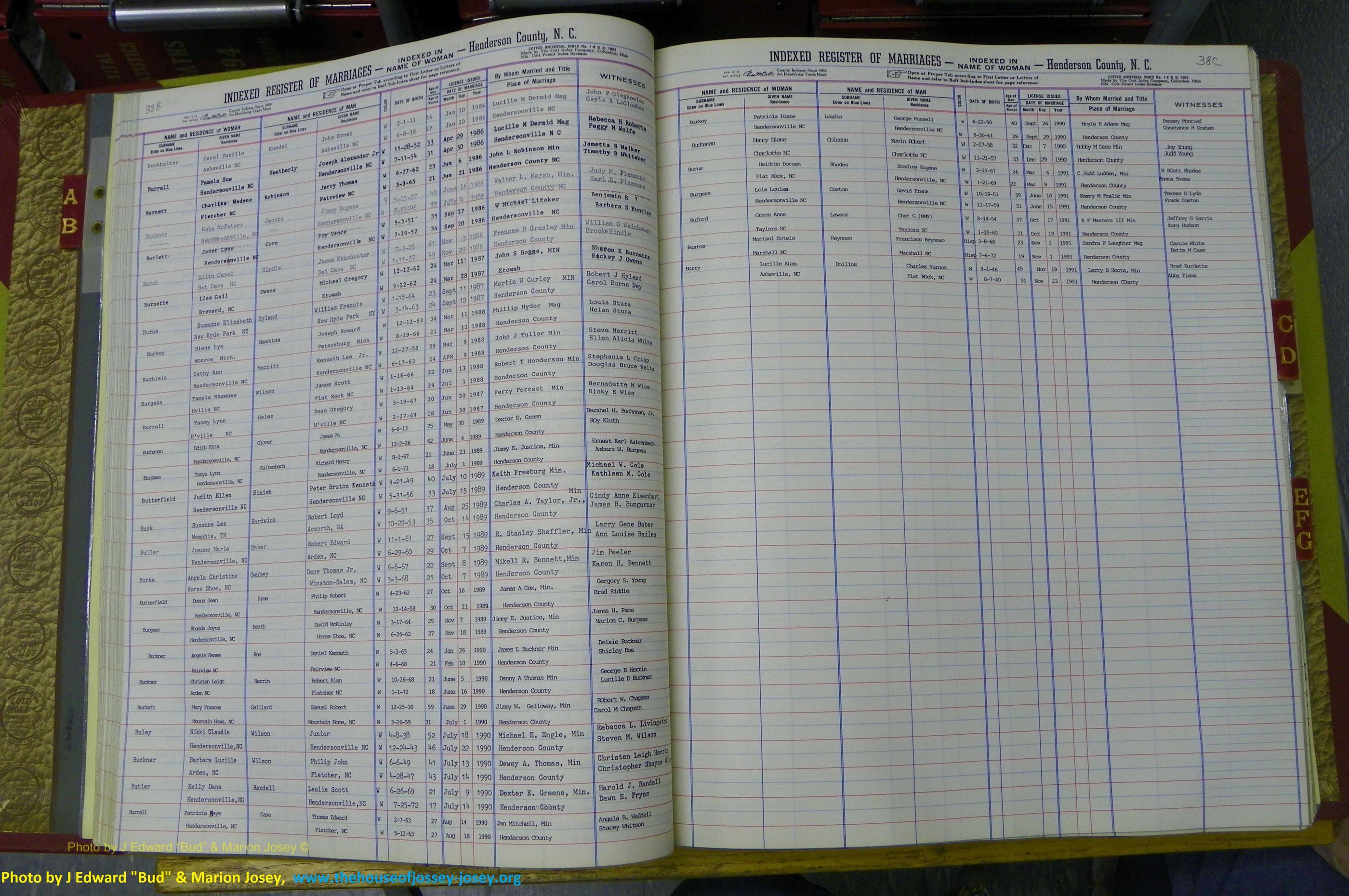 Henderson Co, NC, Marriages Female, A - K, 1964 to 1991, (038).JPG