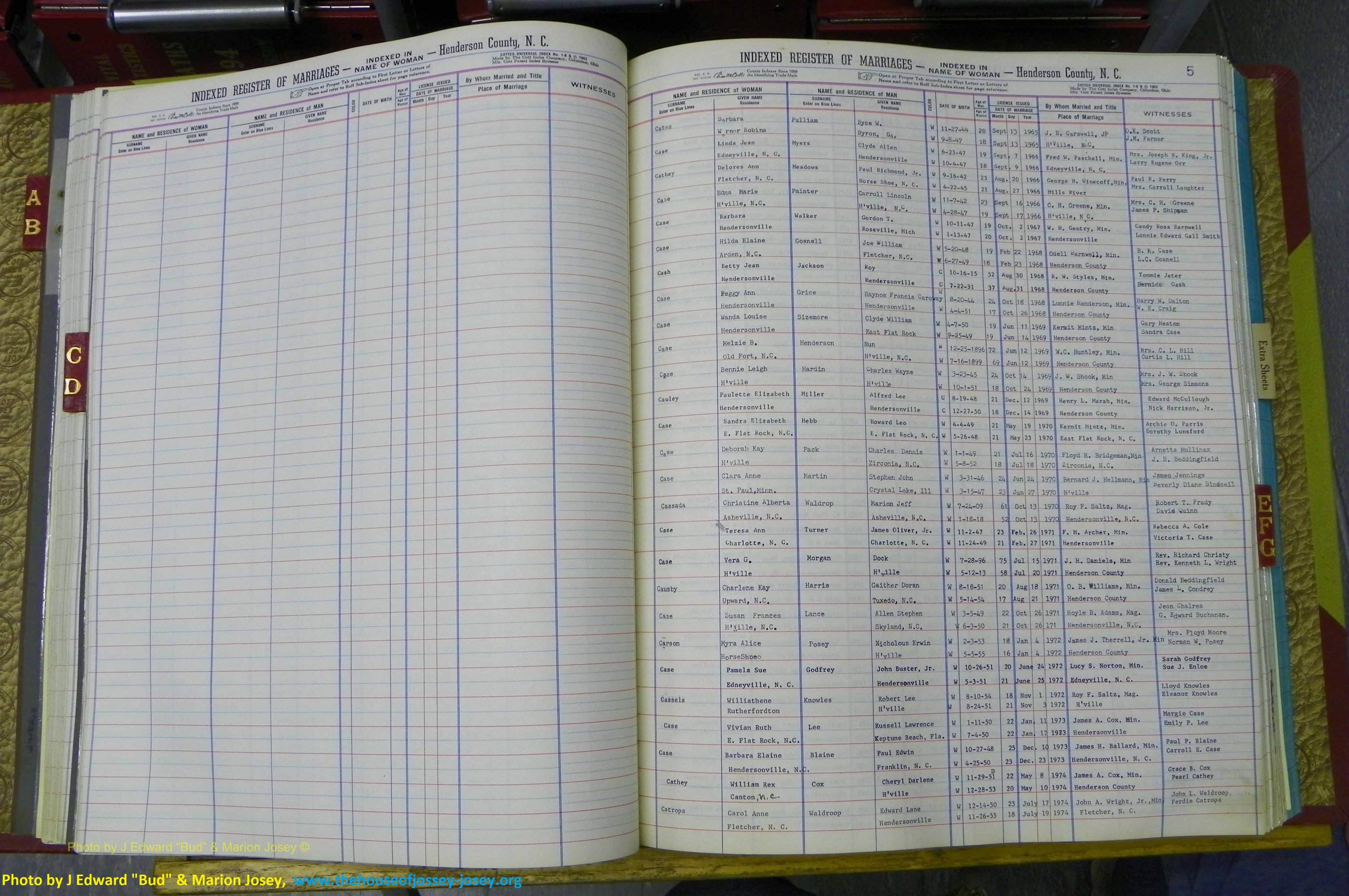 Henderson Co, NC, Marriages Female, A - K, 1964 to 1991, (046).JPG