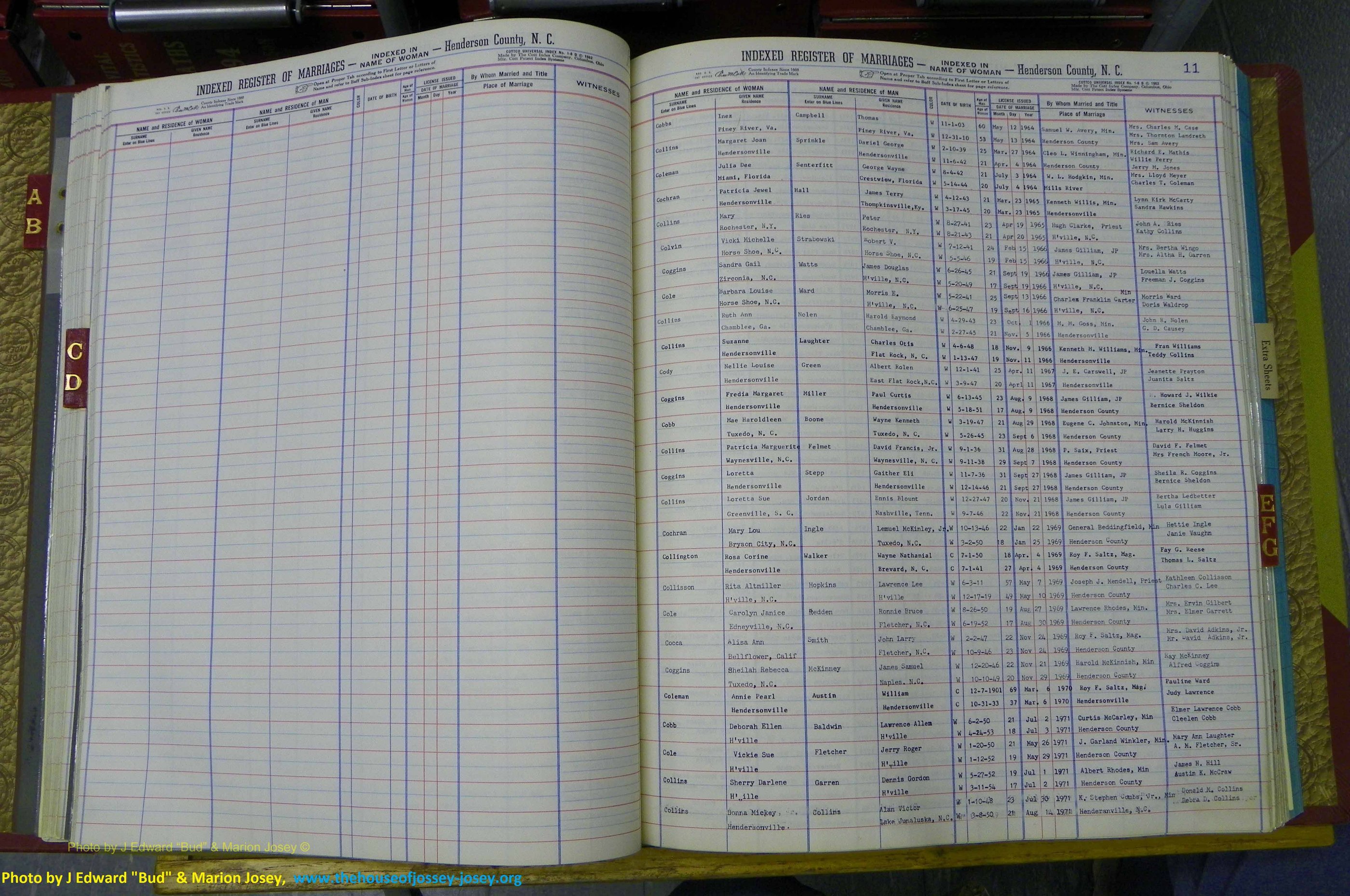 Henderson Co, NC, Marriages Female, A - K, 1964 to 1991, (052).JPG