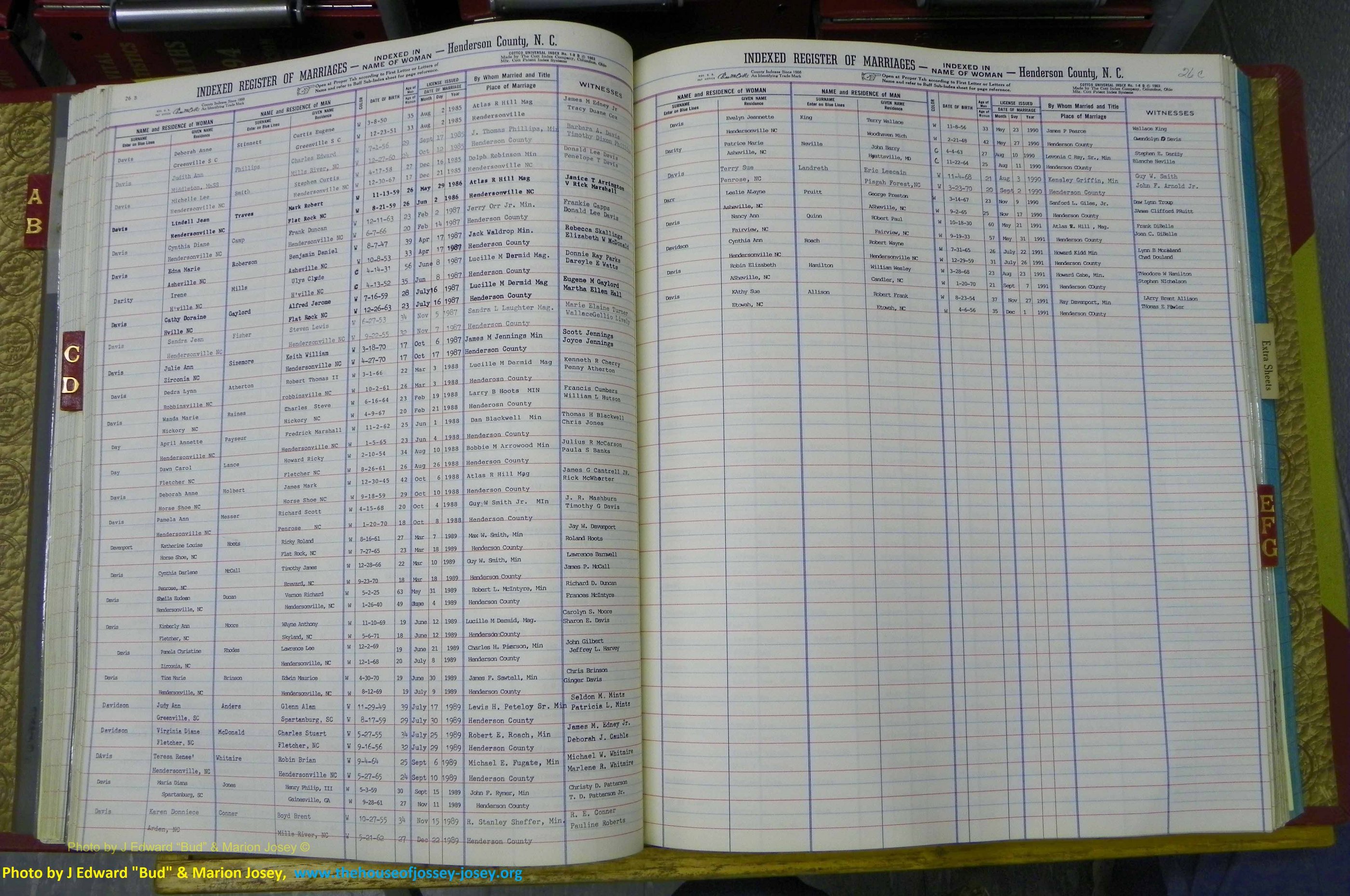 Henderson Co, NC, Marriages Female, A - K, 1964 to 1991, (065).JPG