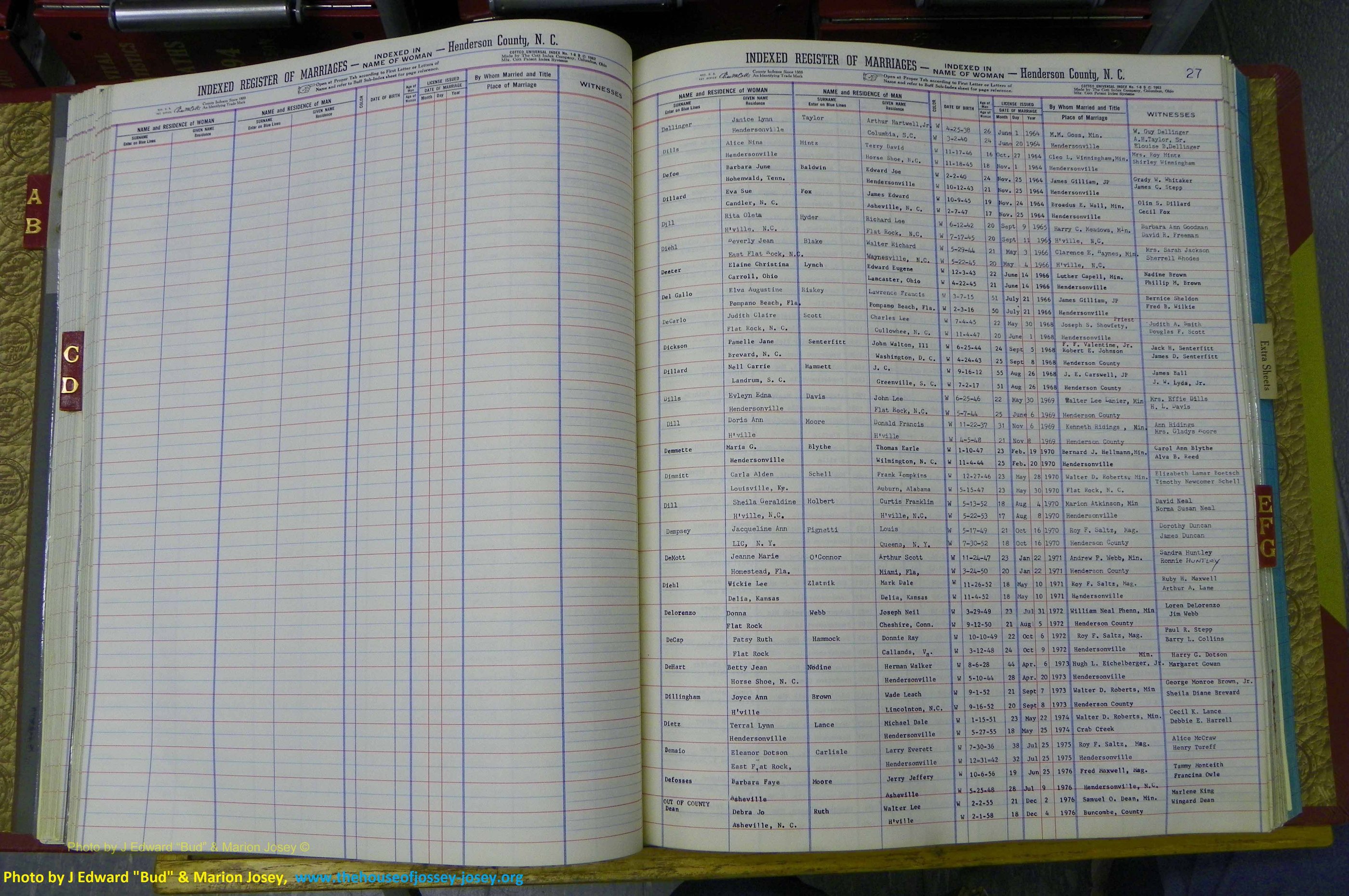 Henderson Co, NC, Marriages Female, A - K, 1964 to 1991, (066).JPG