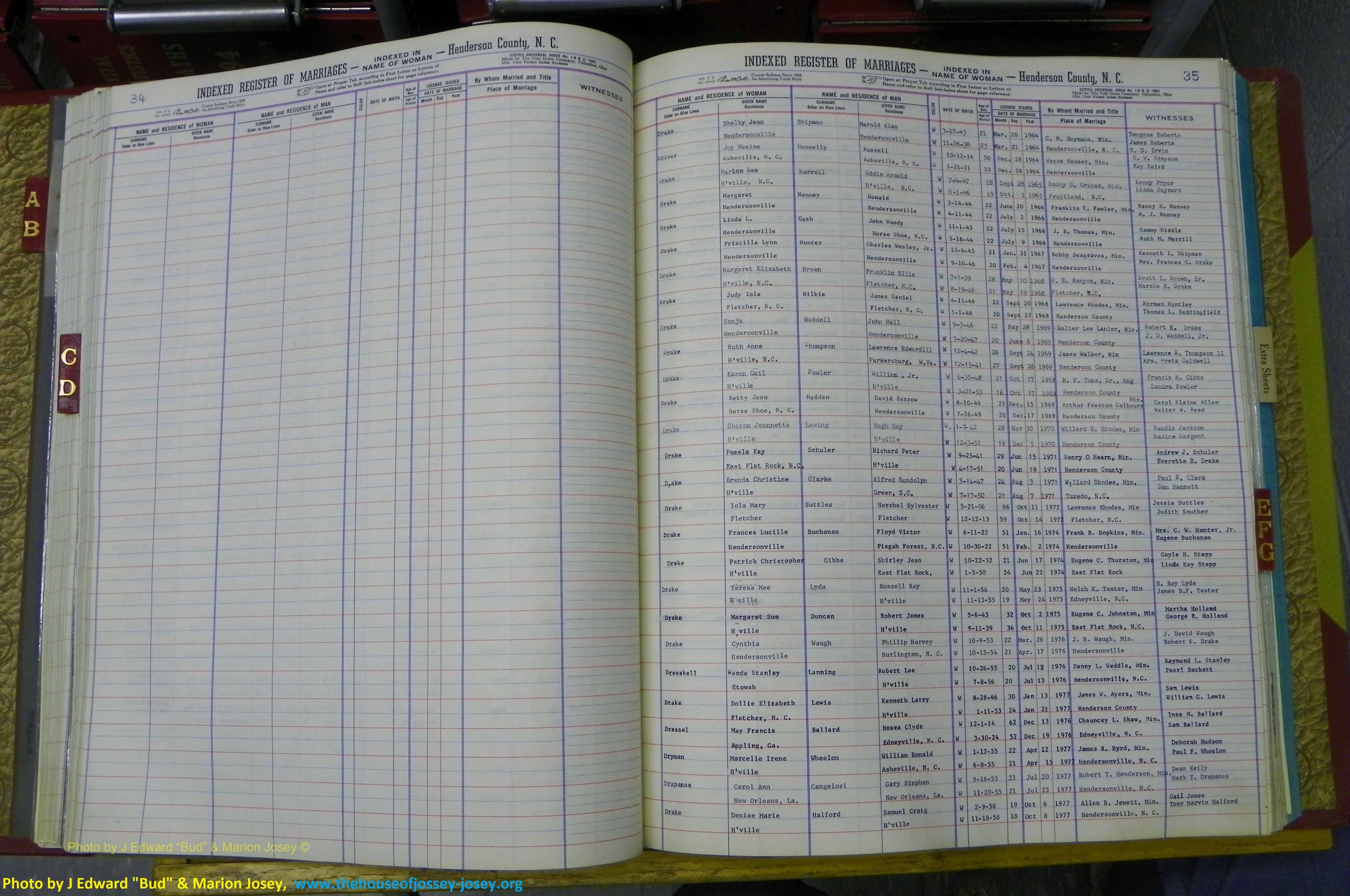 Henderson Co, NC, Marriages Female, A - K, 1964 to 1991, (071).JPG