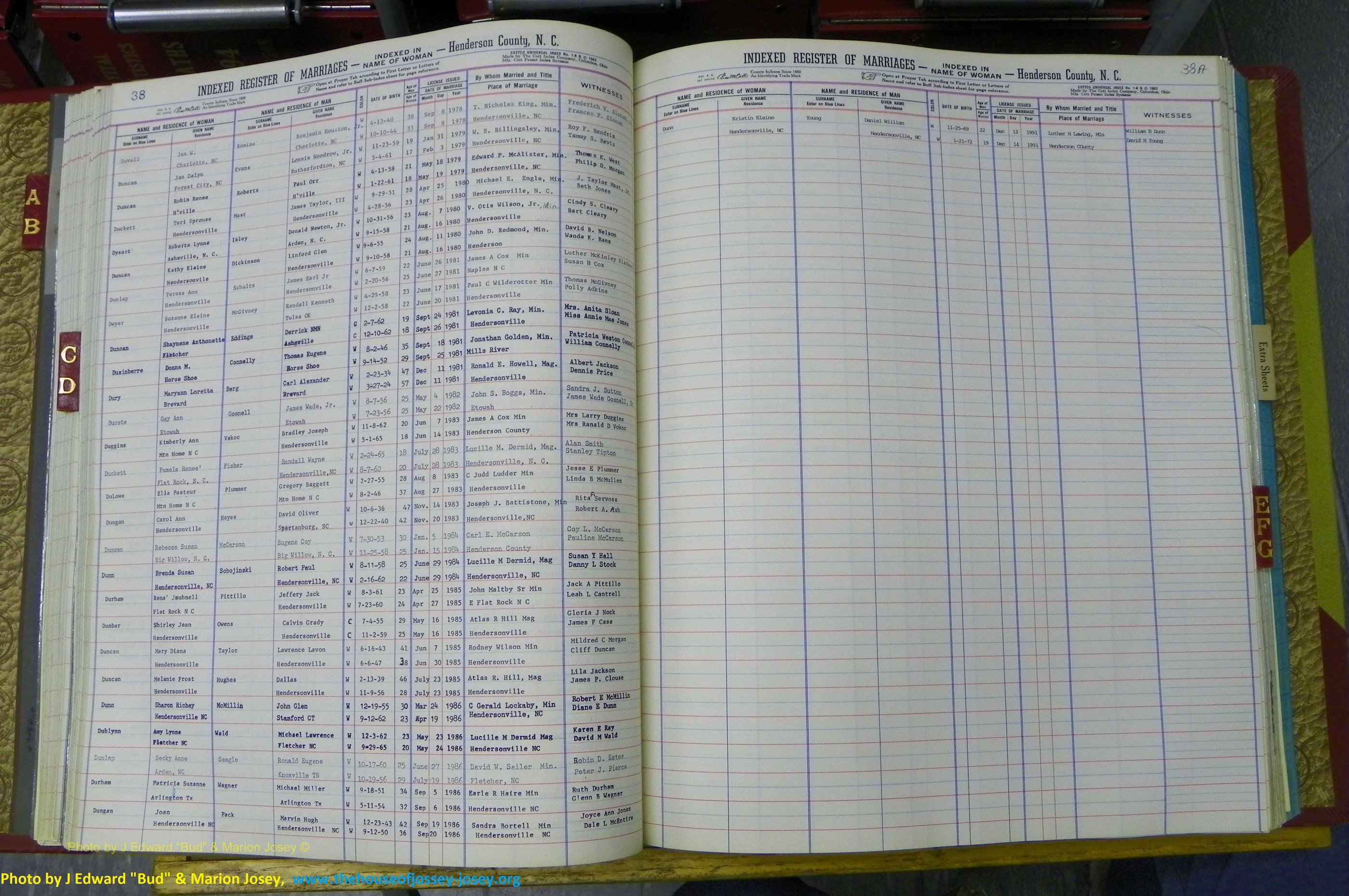Henderson Co, NC, Marriages Female, A - K, 1964 to 1991, (073).JPG