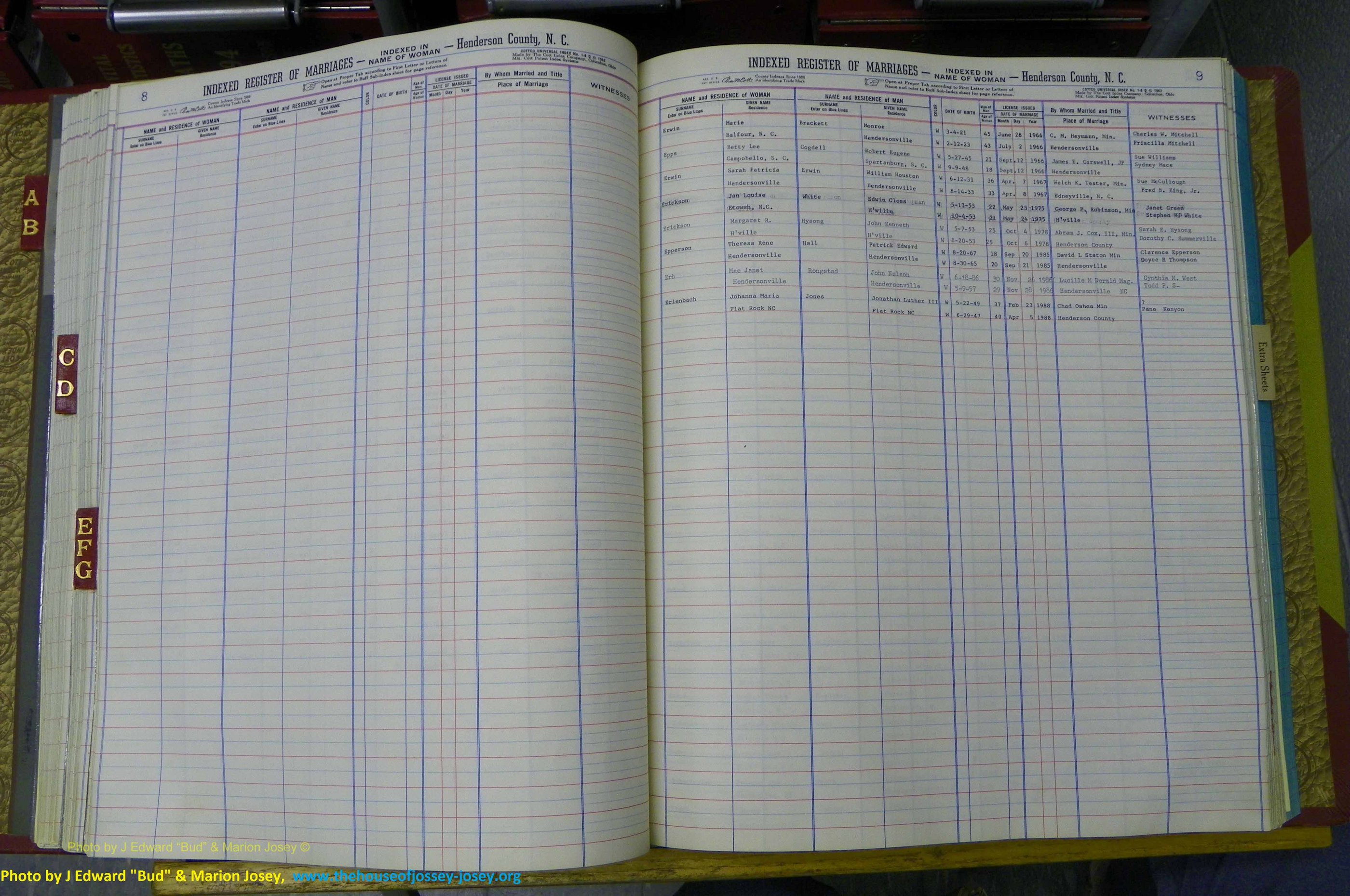 Henderson Co, NC, Marriages Female, A - K, 1964 to 1991, (081).JPG