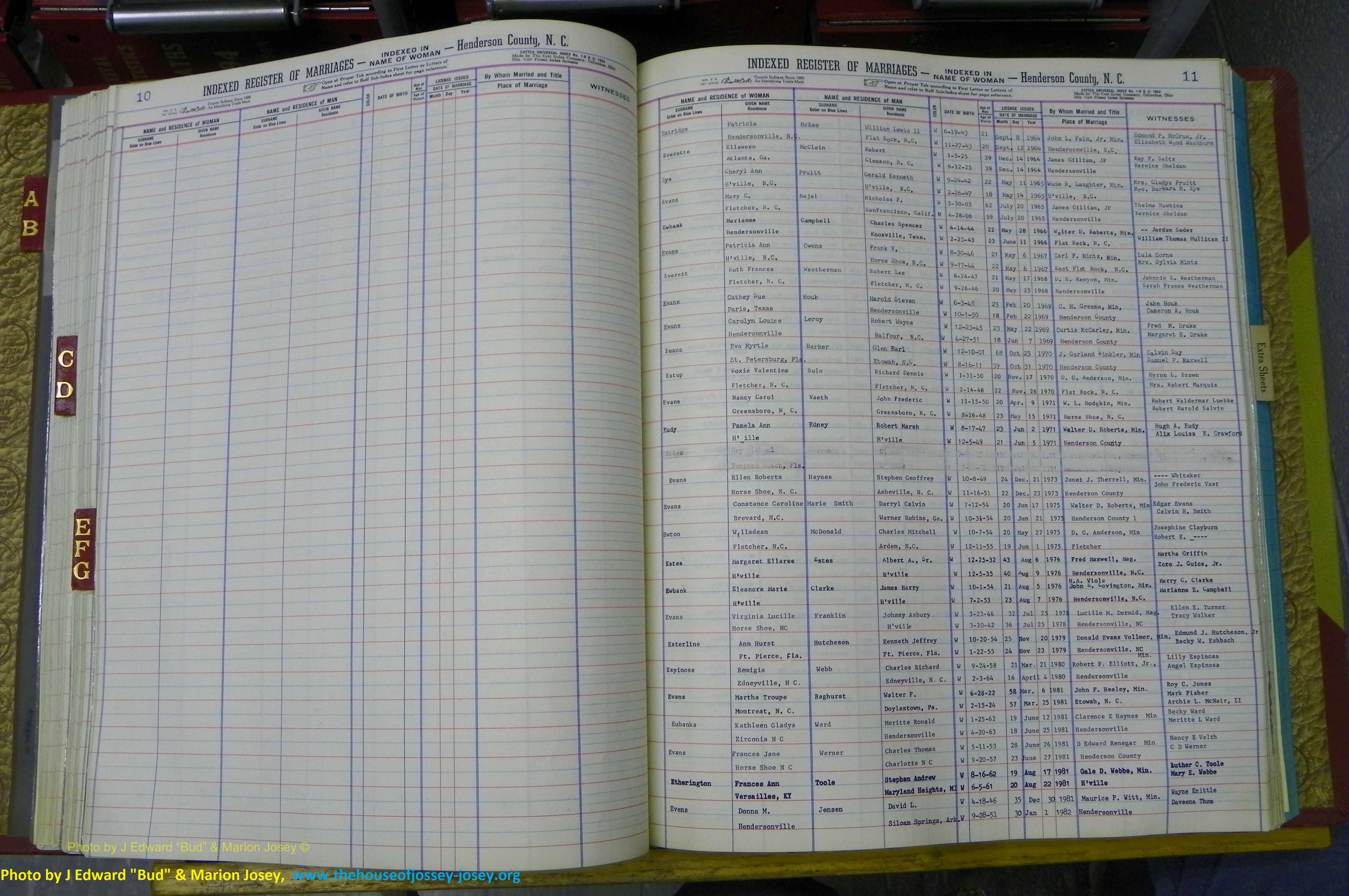 Henderson Co, NC, Marriages Female, A - K, 1964 to 1991, (082).JPG