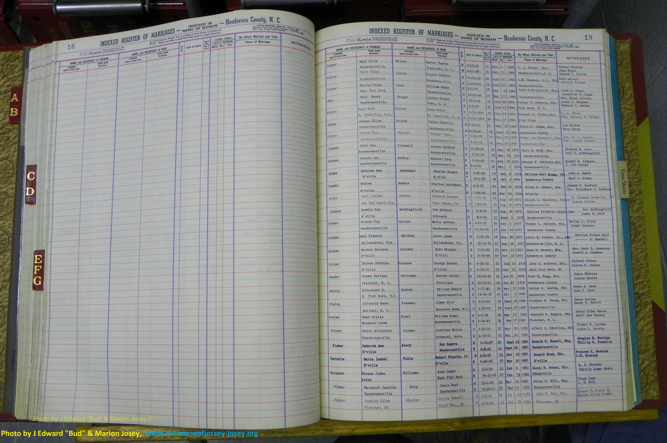 Henderson Co, NC, Marriages Female, A - K, 1964 to 1991, (086).JPG