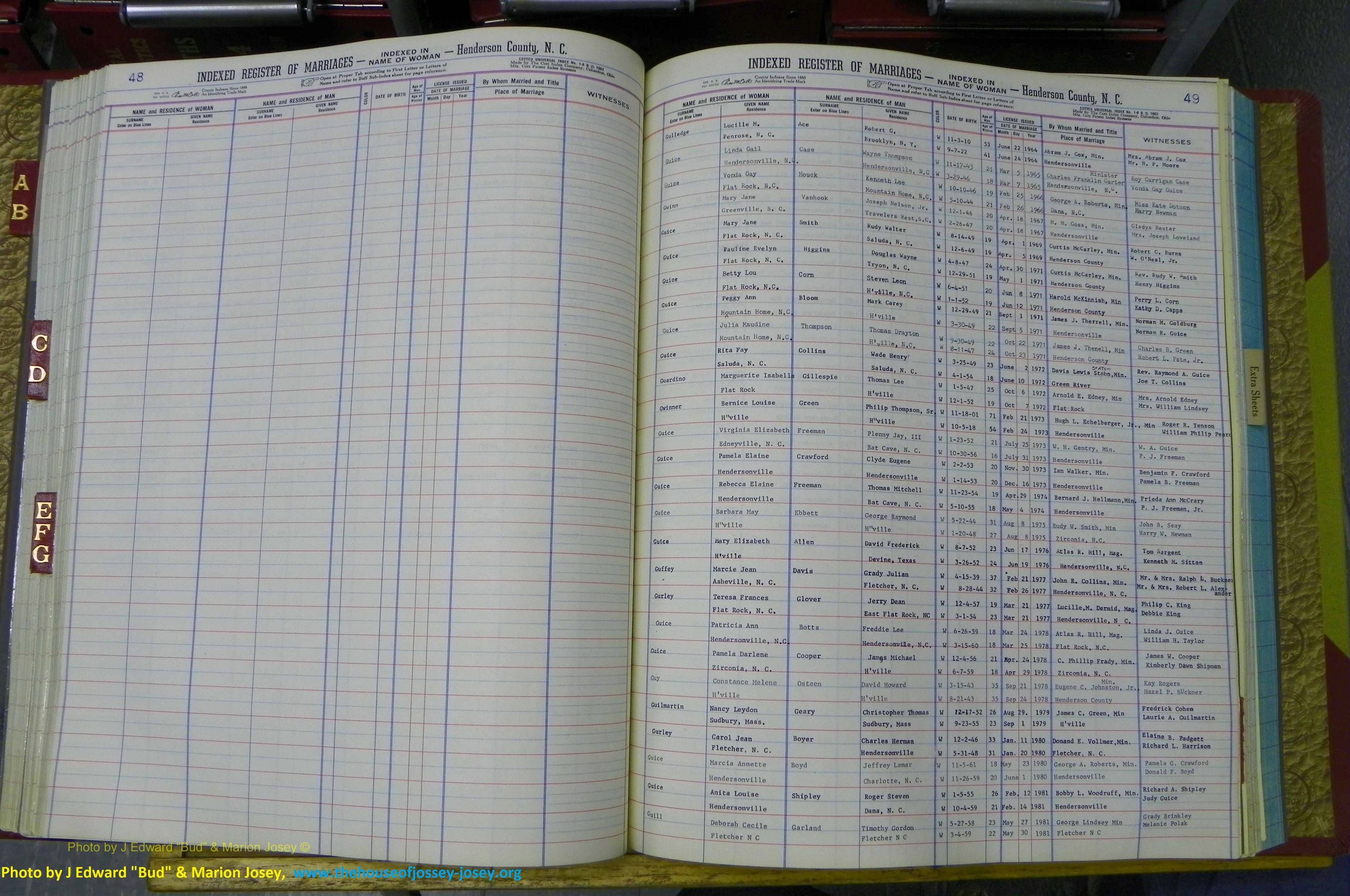 Henderson Co, NC, Marriages Female, A - K, 1964 to 1991, (111).JPG