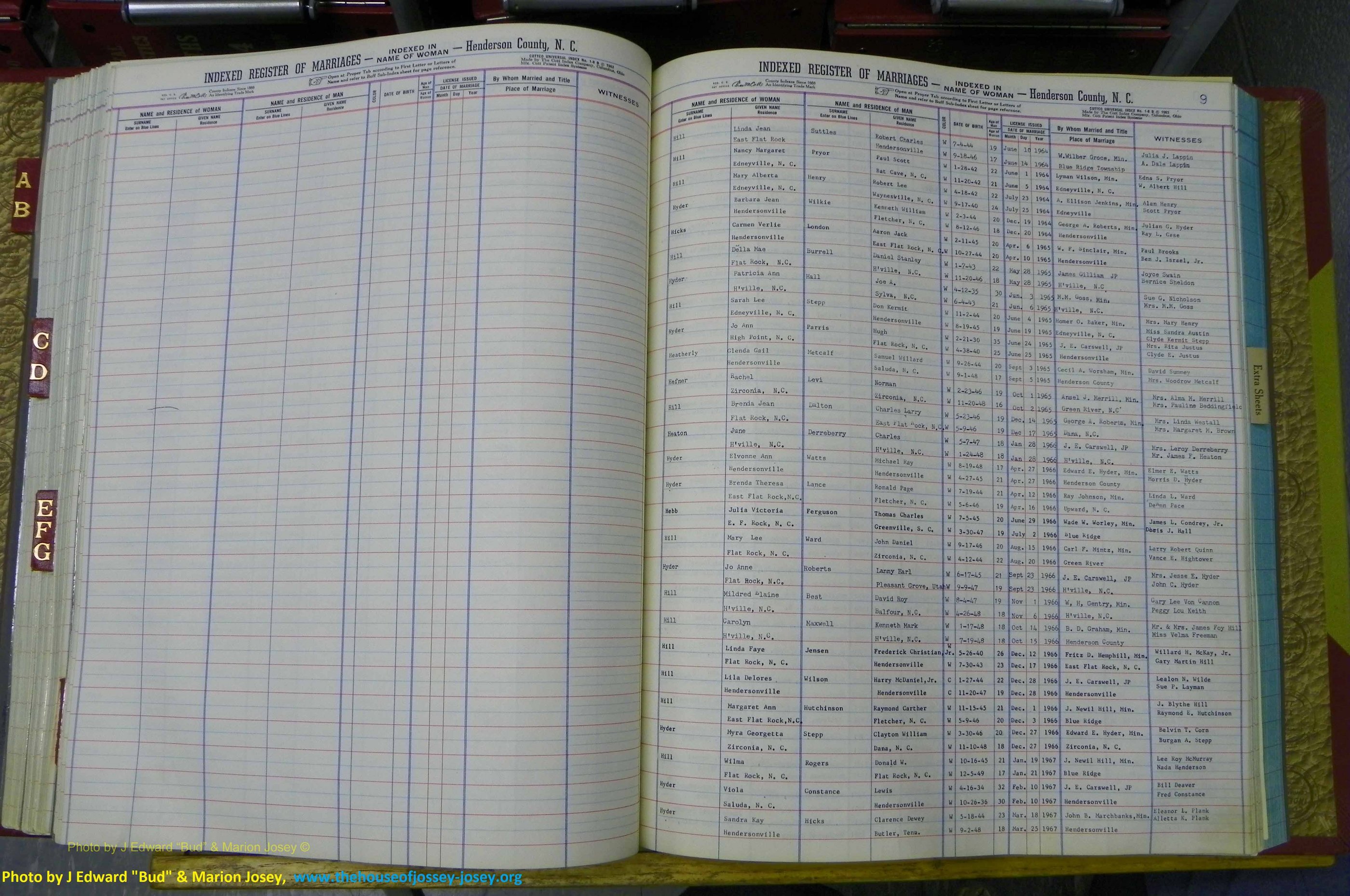 Henderson Co, NC, Marriages Female, A - K, 1964 to 1991, (121).JPG