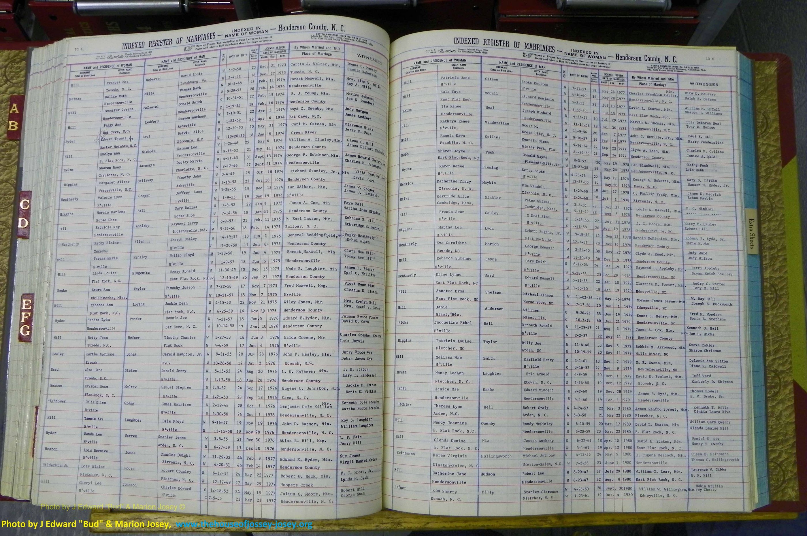 Henderson Co, NC, Marriages Female, A - K, 1964 to 1991, (123).JPG