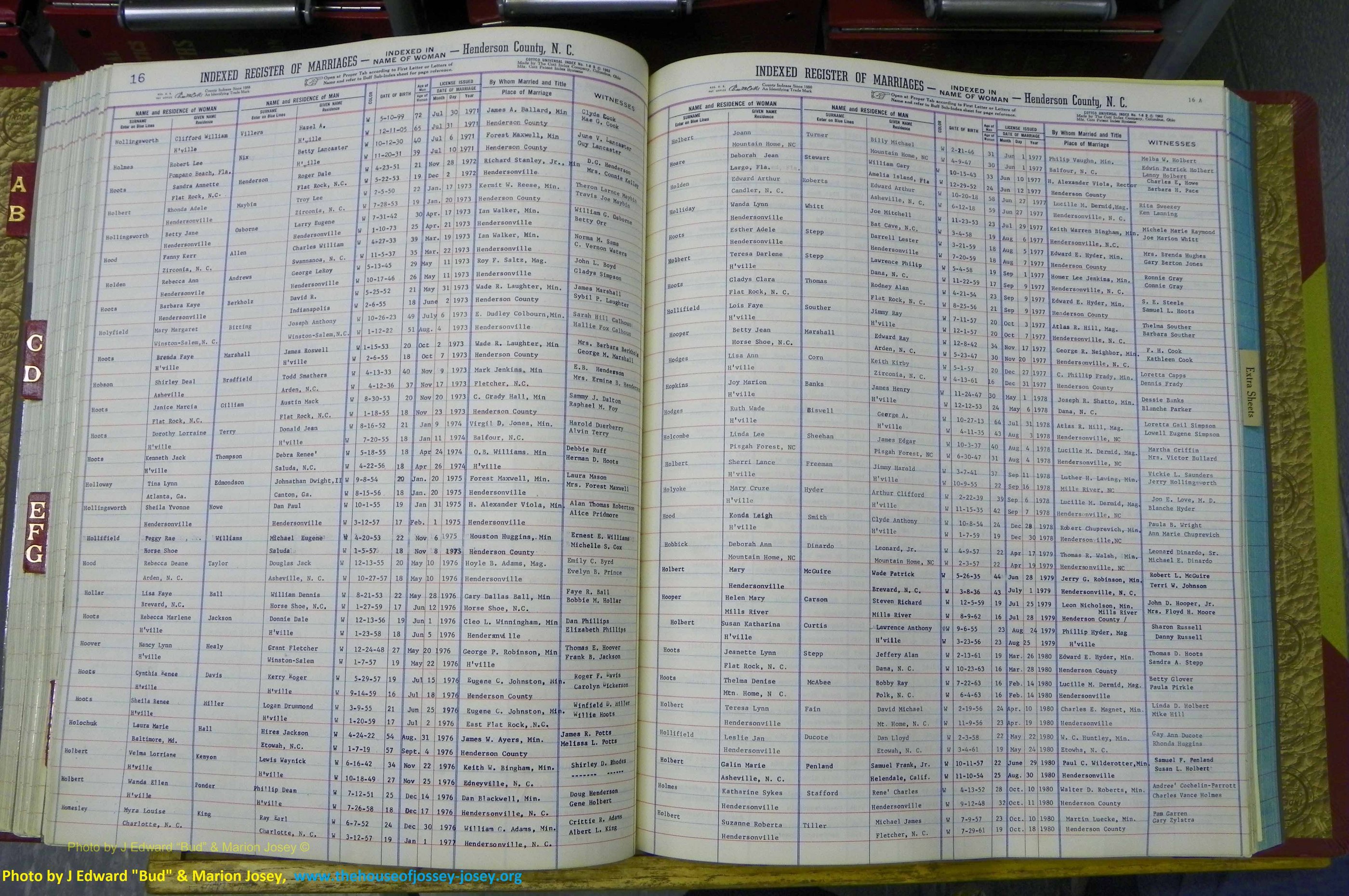 Henderson Co, NC, Marriages Female, A - K, 1964 to 1991, (131).JPG